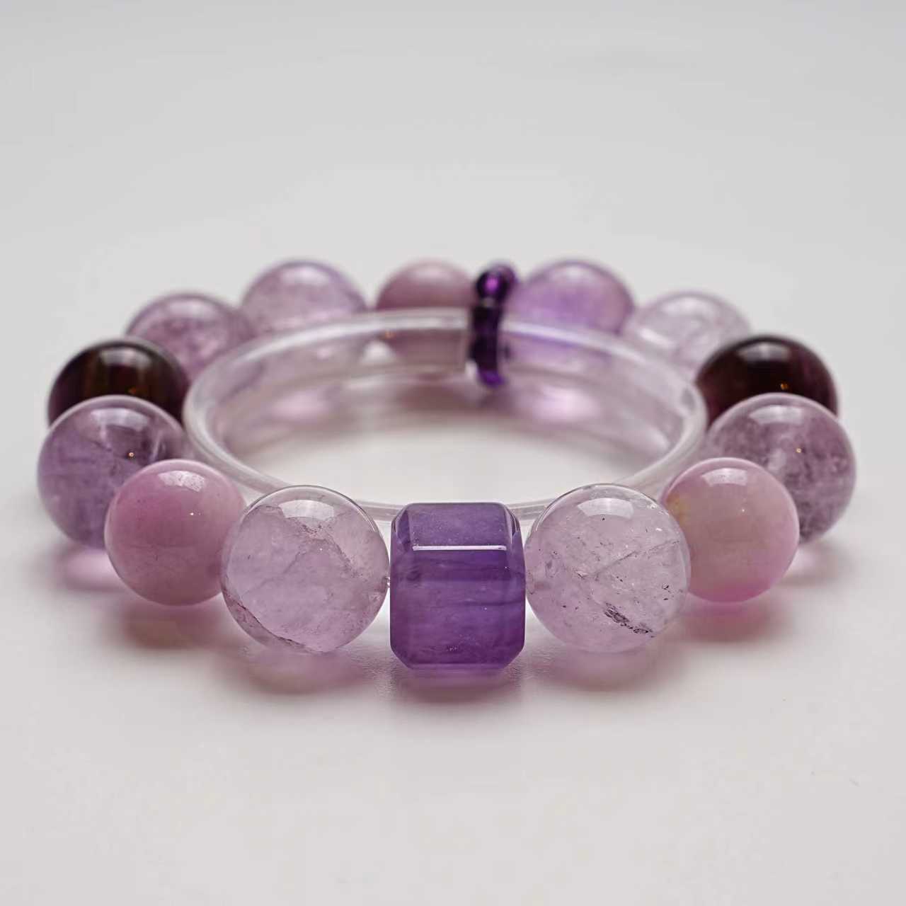 Natural Lavender Crystal Bracelet for Women Purple Lepidolite Amethyst Purple Lepidolite Bracelet