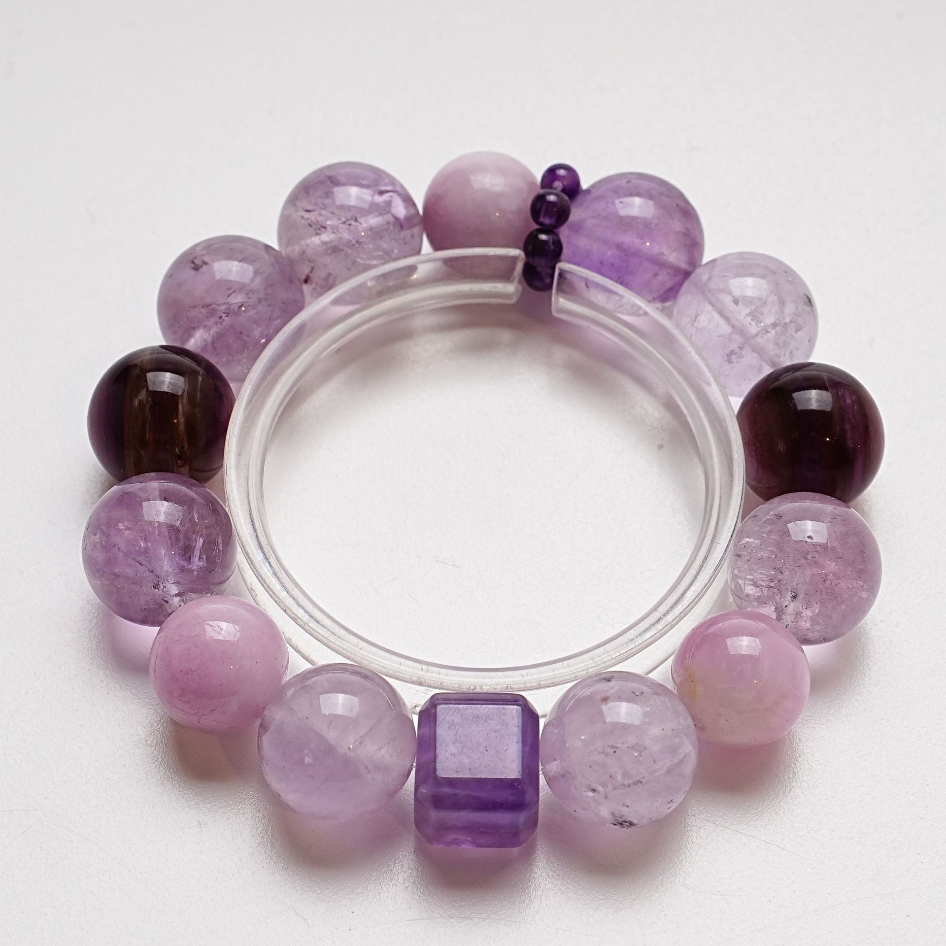 Natural Lavender Crystal Bracelet for Women Purple Lepidolite Amethyst Purple Lepidolite Bracelet