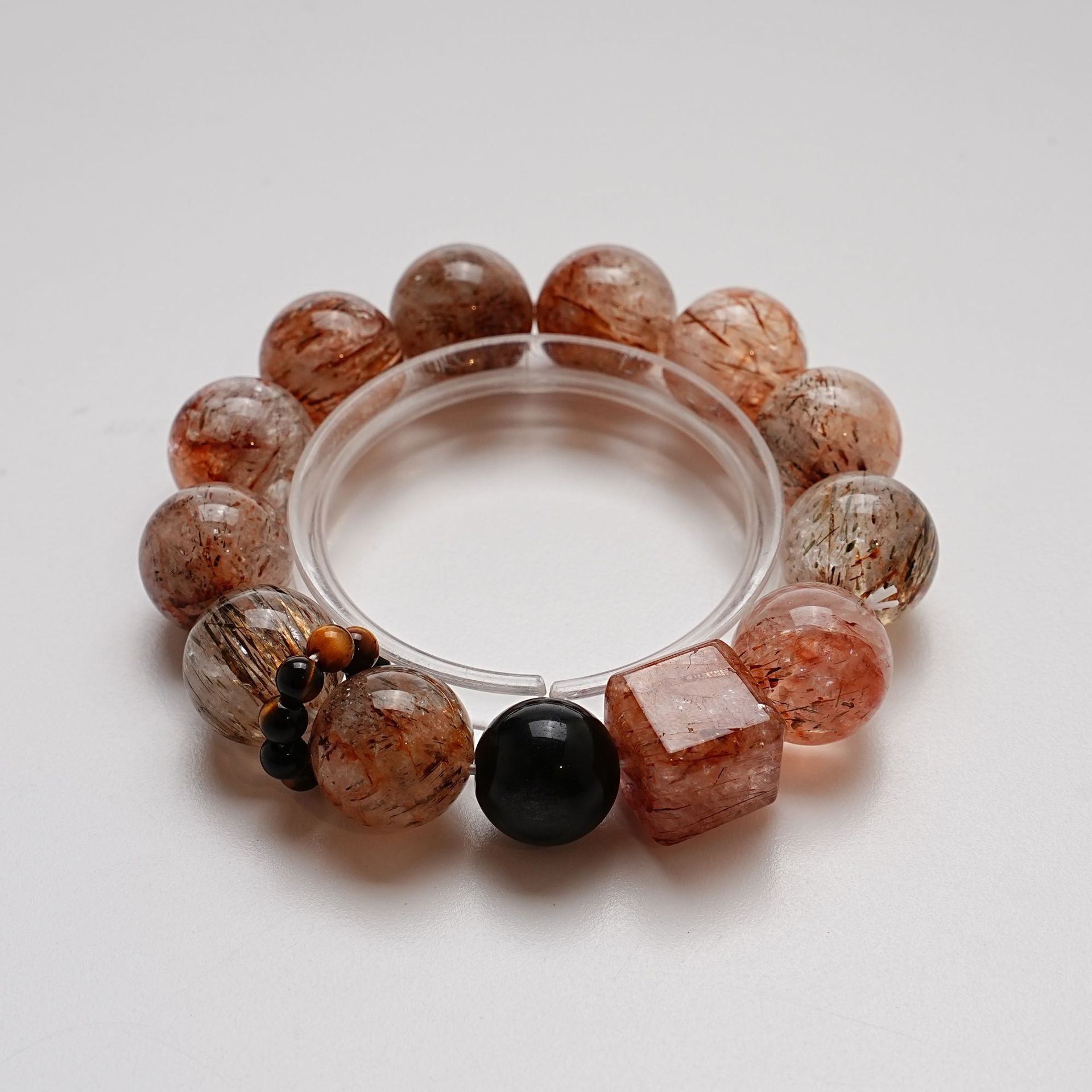 Natural Black Gold Super Seven Crystal Bracelet for Women Versatile Silver Obsidian Yellow Eye Tiger Bracelet