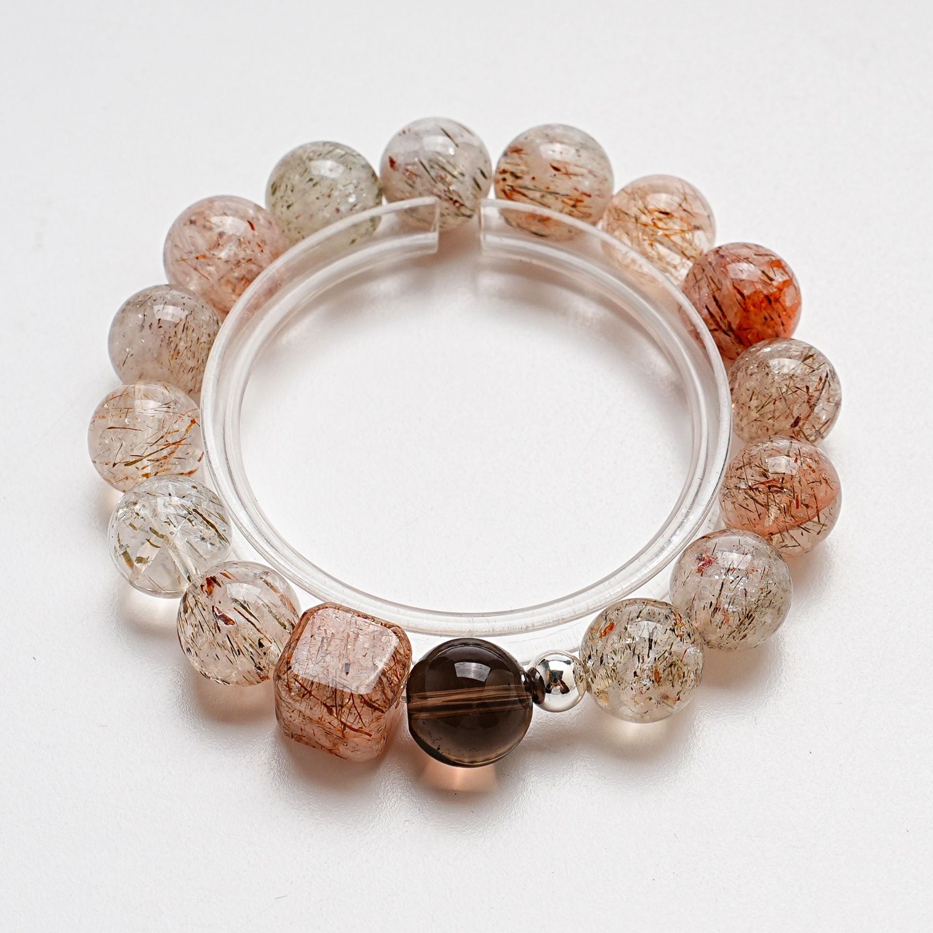 Natural Black Gold Super Seven Crystal Bracelet for Women Tea Crystal Fashionable Light Luxury Bracelet