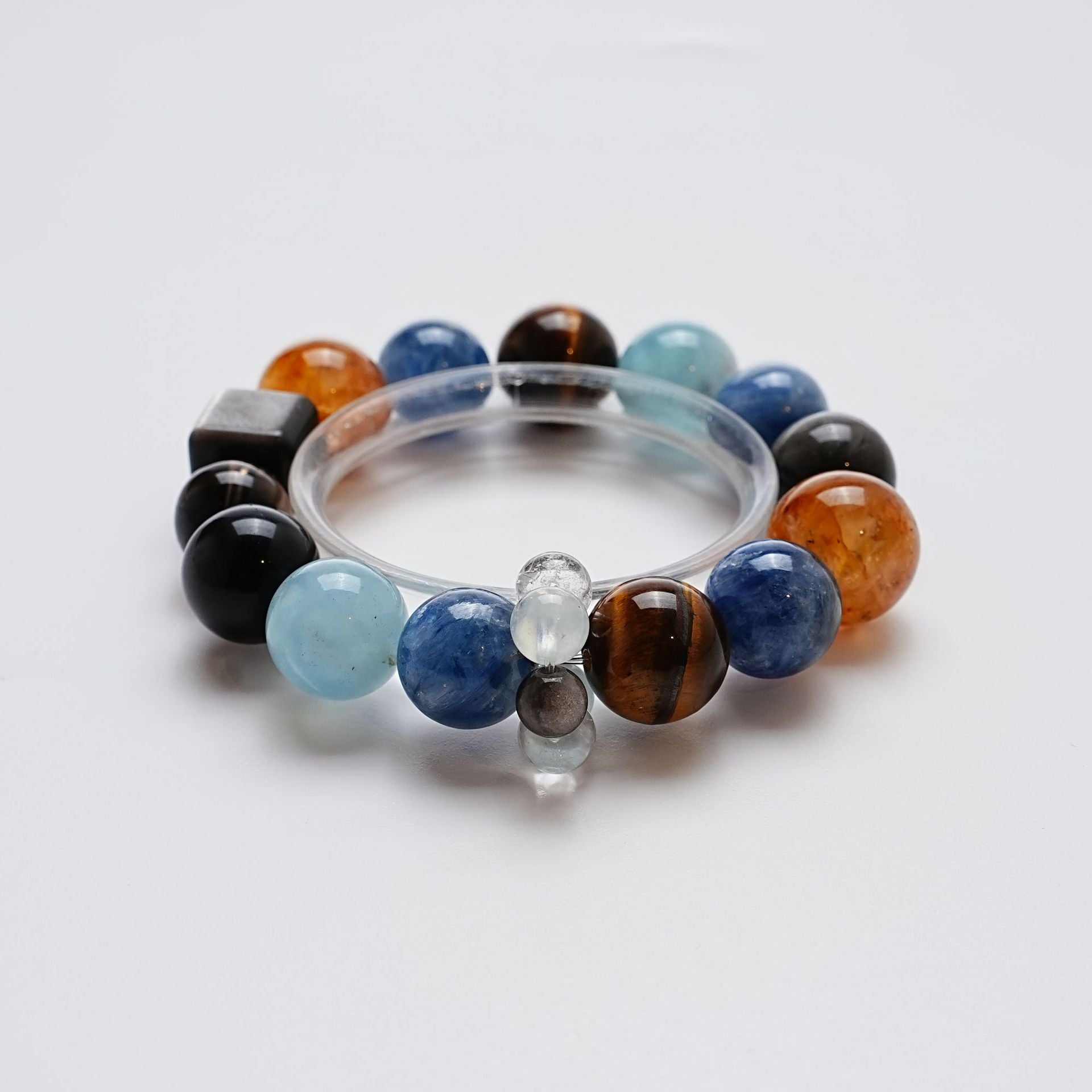 High Quality Natural Aquamarine Crystal Bracelet Fashion Tea Crystal Yellow Gum Flower Tiger Eye Bracelet