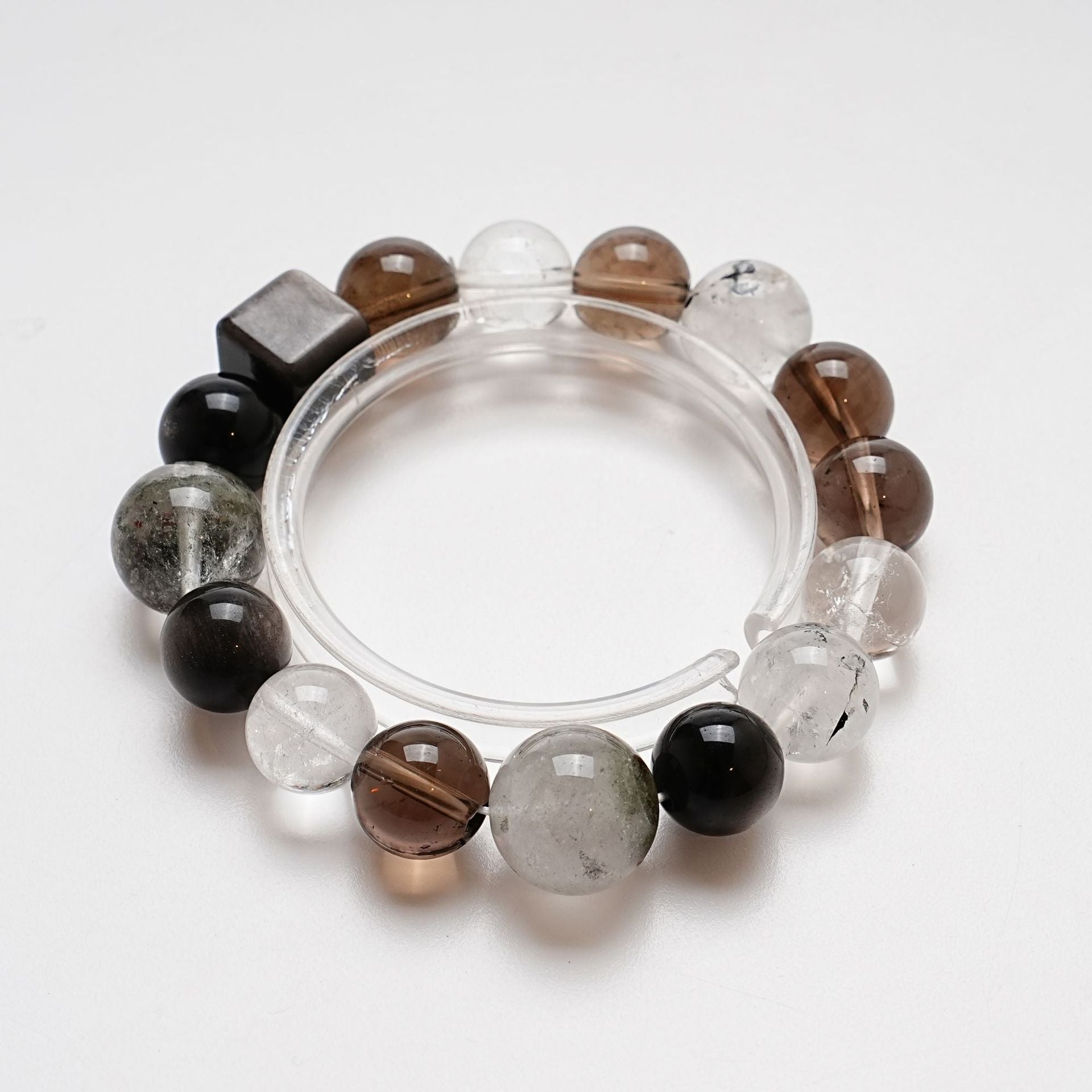 Natural Shining Diamond Bracelet for Women Versatile High-Grade White Crystal Silver Obsidian Bracelet