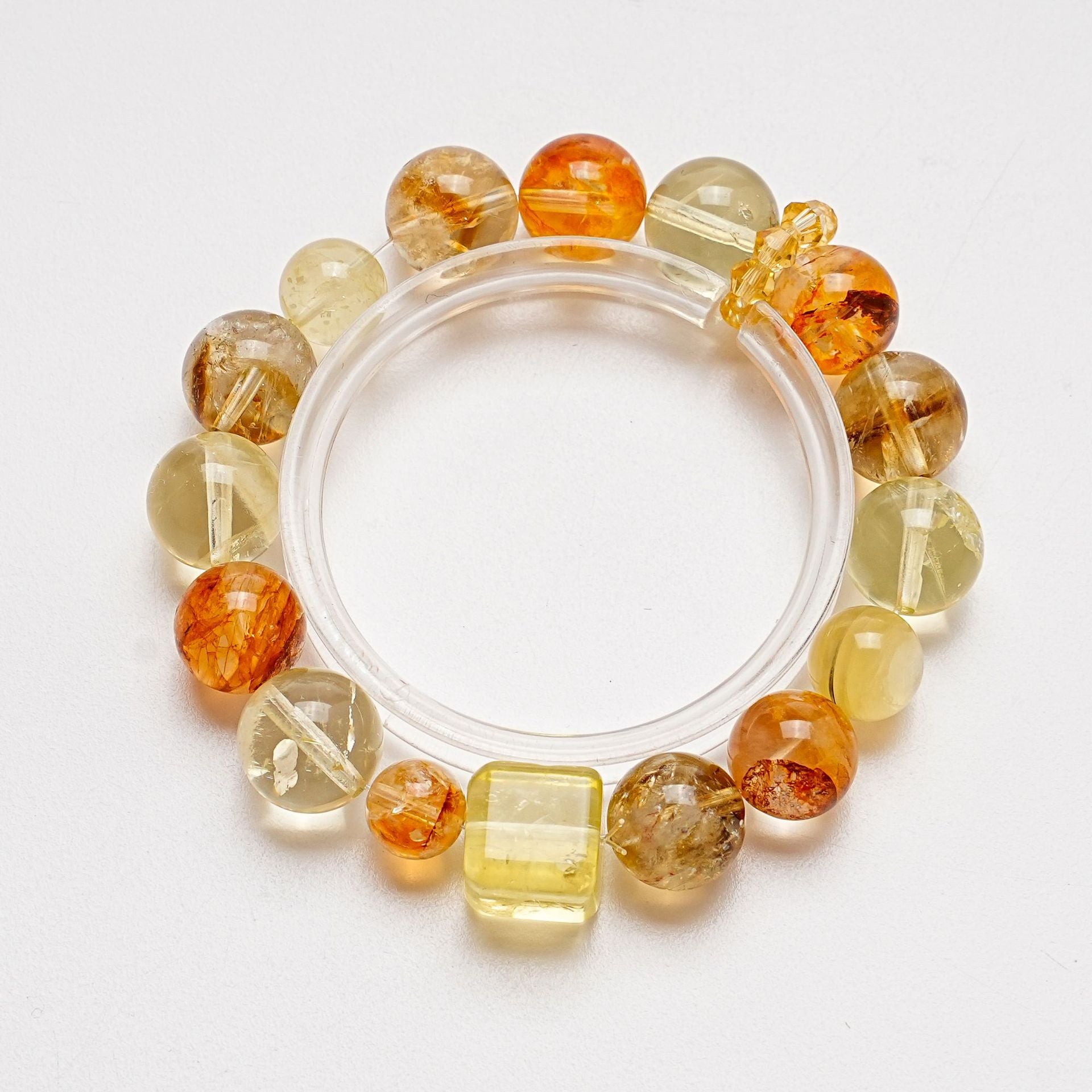 High-Quality Natural Yellow Tower Crystal Bracelet for Women Lemon Crystal Yellow Agate Flower Gold Lepidolite Fashion Bracelet