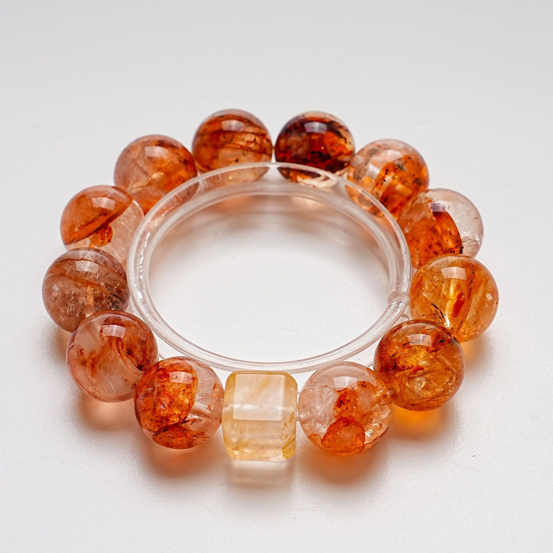 Natural Red Gum Flower Crystal Bracelet for Women Versatile High-End Red Gum Flower Bracelet