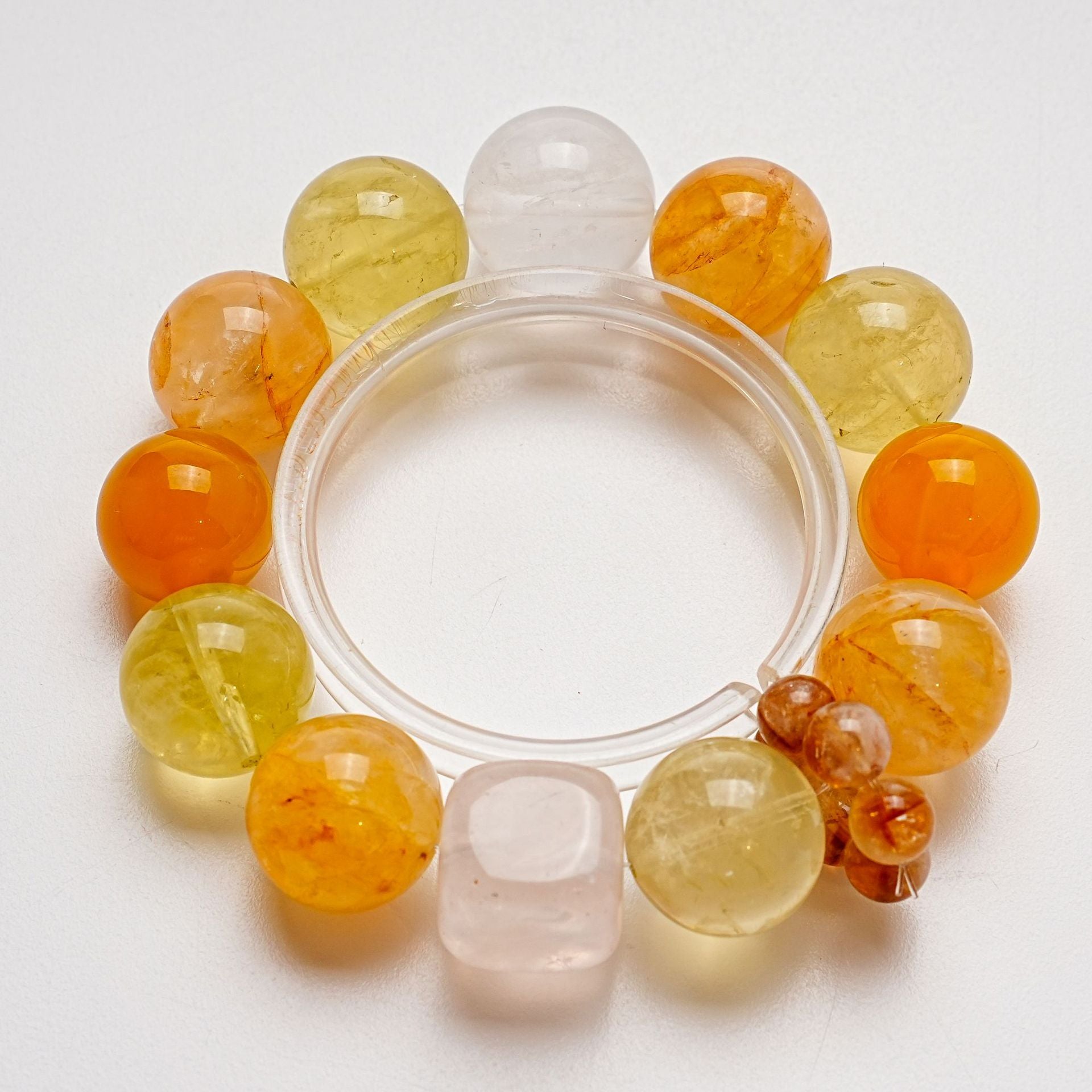 Natural Yellow Gum Flower Crystal Bracelet for Women Fashionable Milky White Crystal Lemon Crystal Bracelet