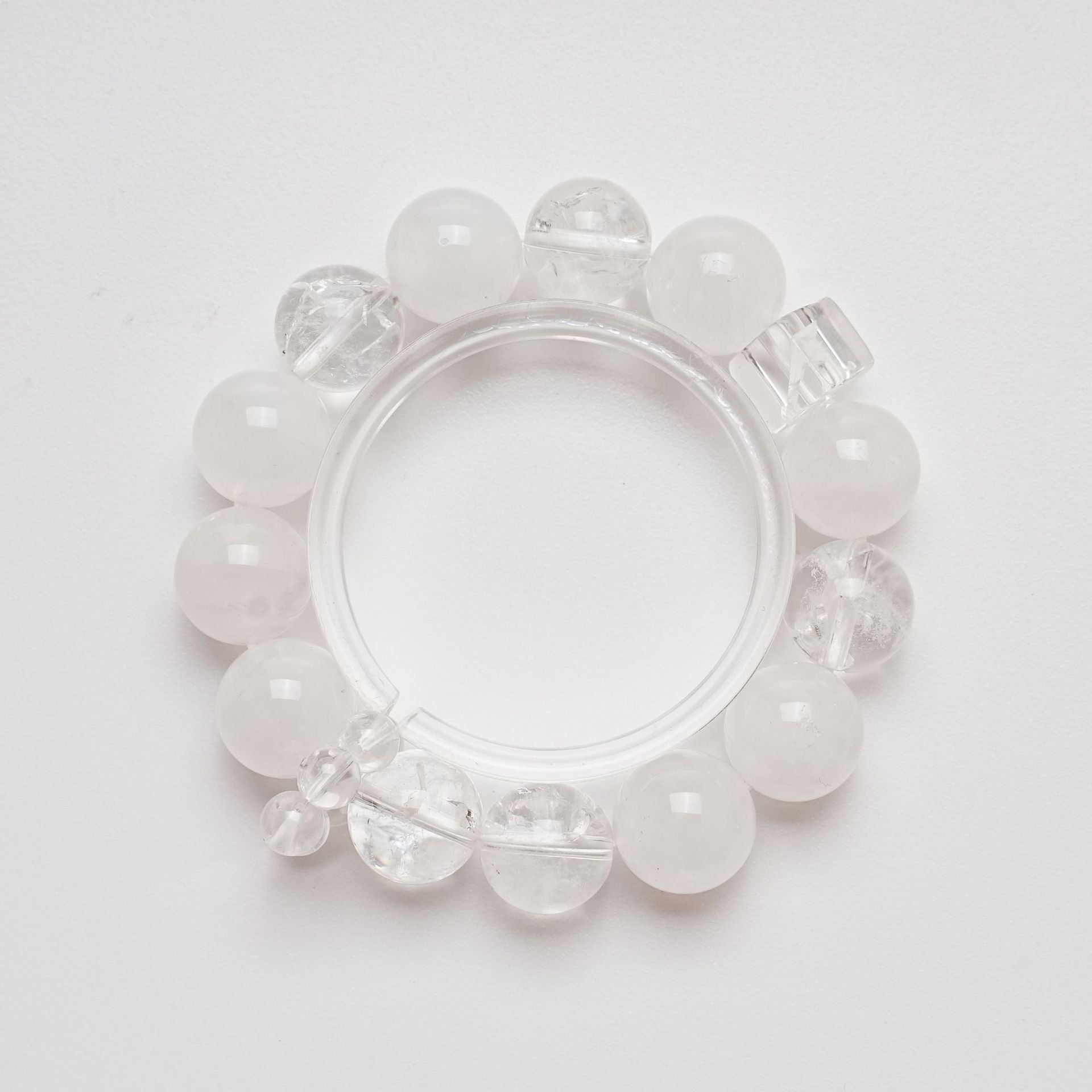 Natural White Phantom Stone Bracelet for Women Versatile White Azeztulite Crystal Bracelet