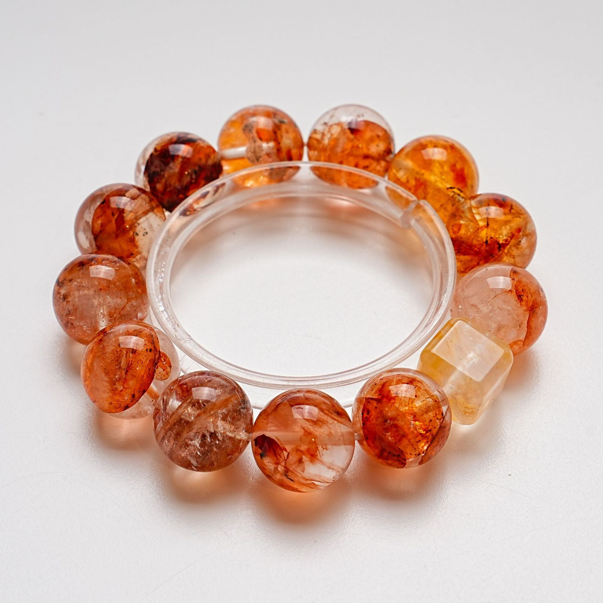 Natural Red Gum Flower Crystal Bracelet for Women Versatile High-End Red Gum Flower Bracelet