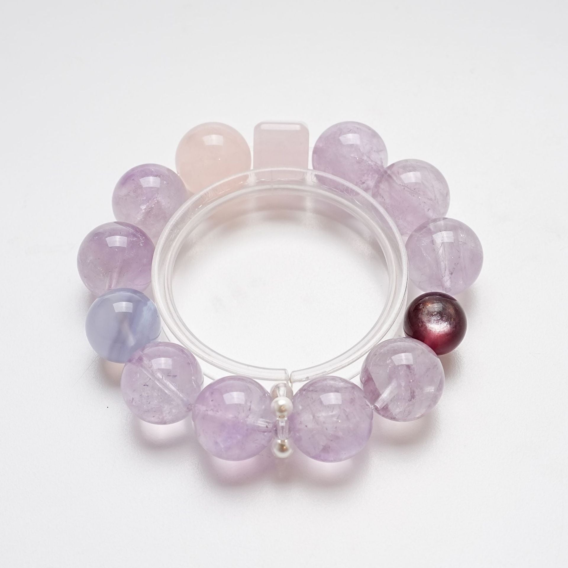 Natural Lavender Crystal Bracelet for Women Versatile Amethyst Lepidolite White Crystal Bracelet