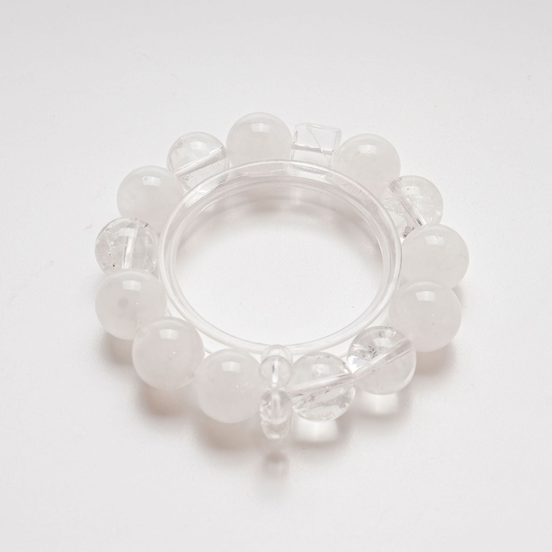 Natural White Phantom Stone Bracelet for Women Versatile White Azeztulite Crystal Bracelet
