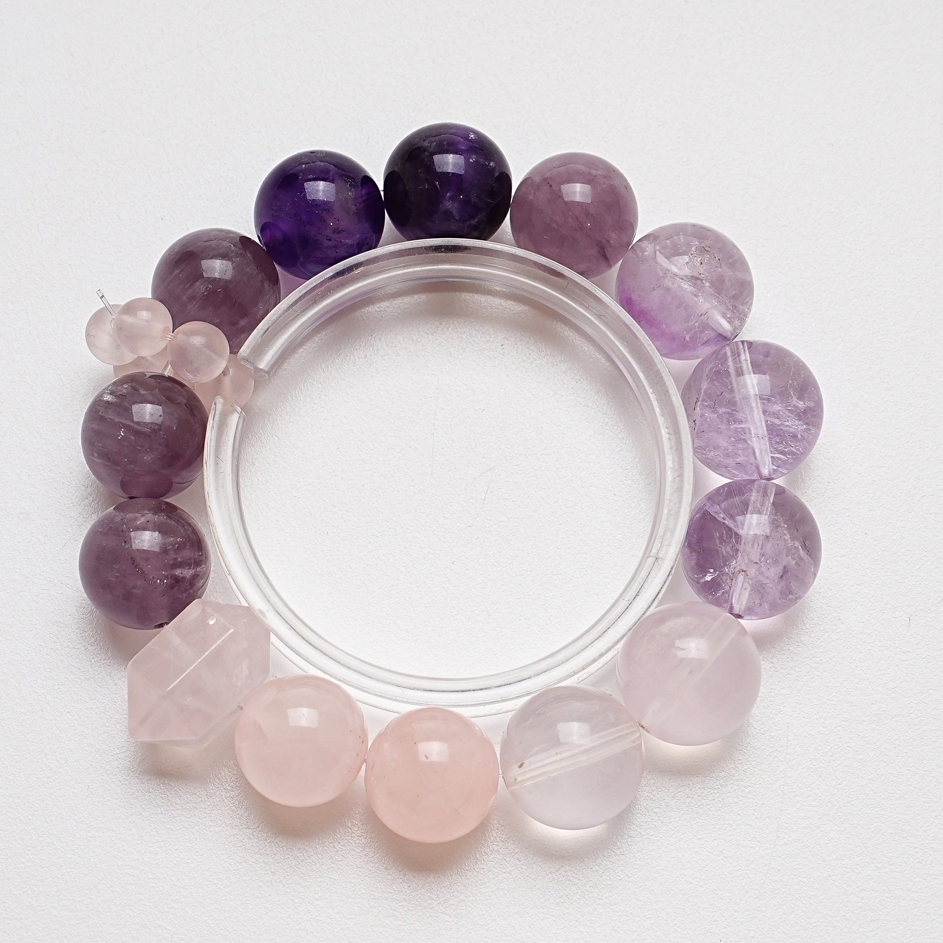 Lavender Amethyst & Ice Orange Quartz Bracelet — Soft Energy and Harmony