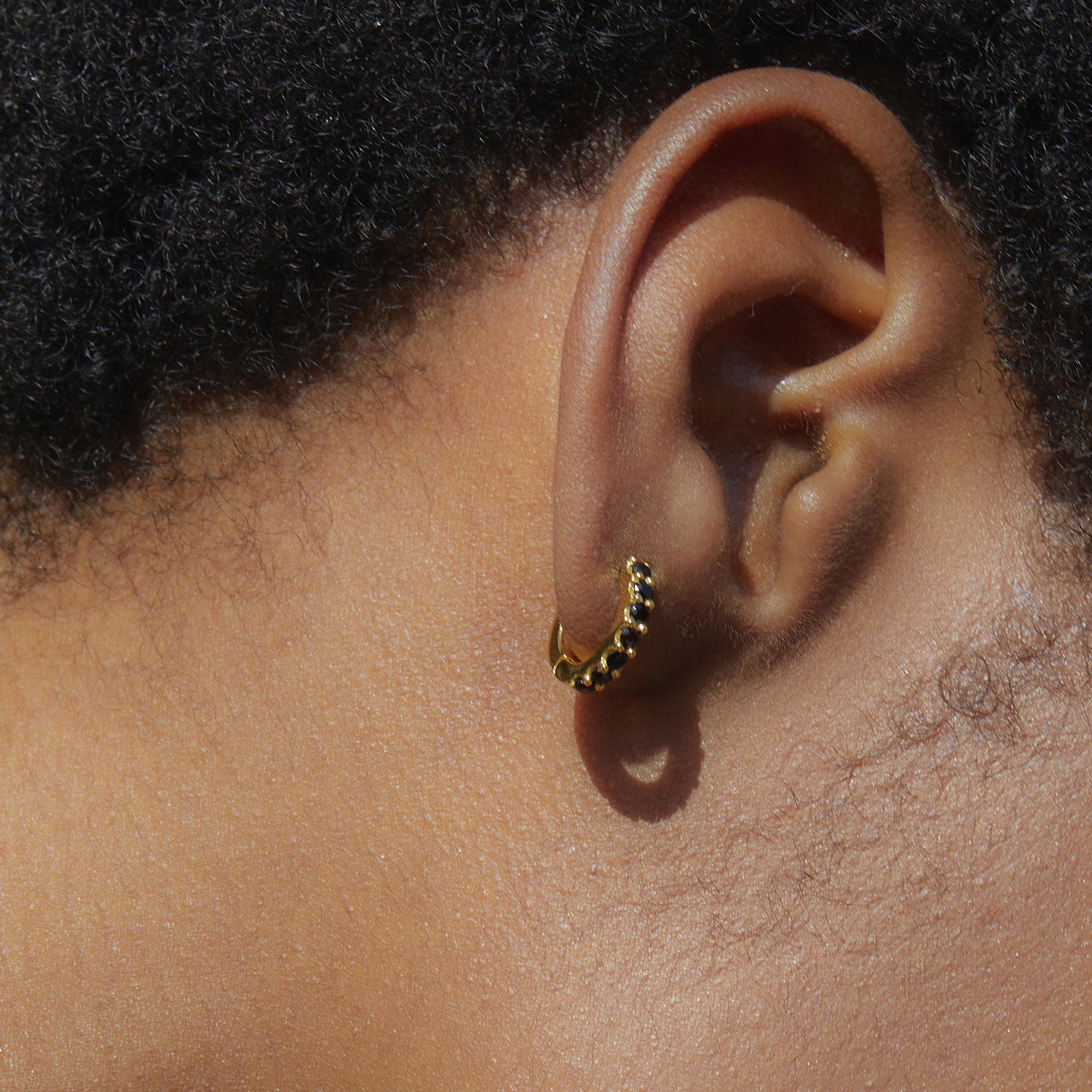 Minimalist Style Yellow and Black Color Block Hoop Earrings Fashion Simple Exquisite Earrings Niche ins Versatile and Delicate Silver Jewelry