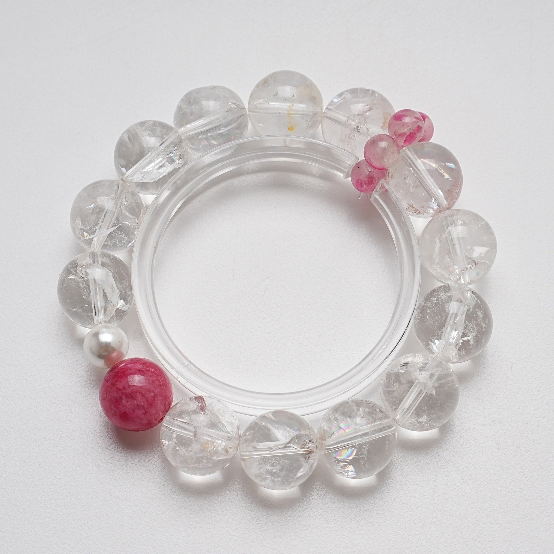 Natural White Acai Crystal Bracelet for Women Cherry Blossom Rain Shijia Shell Beads Fashion Bracelet
