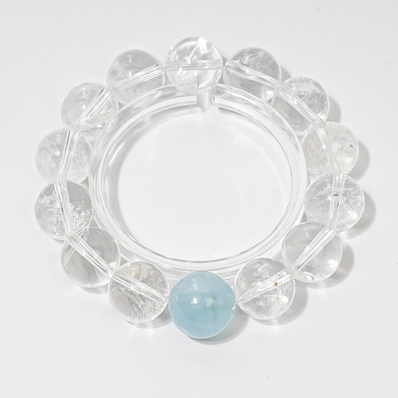 High Quality Natural White Crystal Bracelet Women's Aquamarine Single Circle Fashion Bracelet