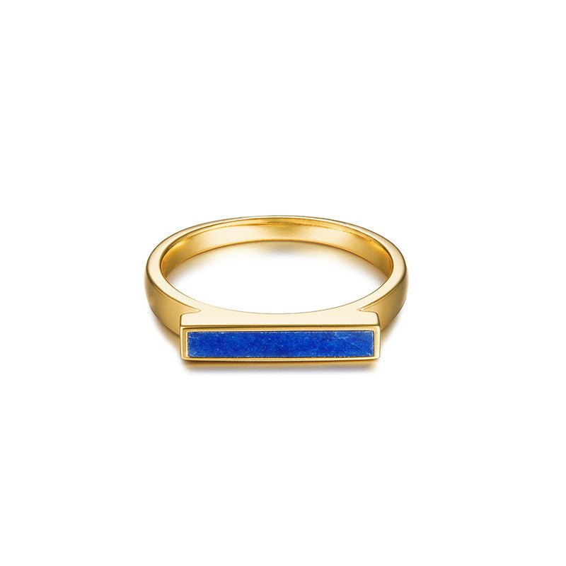 925Silver Lapis Lazuli Ring ins Stackable Rings Exquisite Light Luxury Niche Y2K Versatile High-Quality Silver Ring