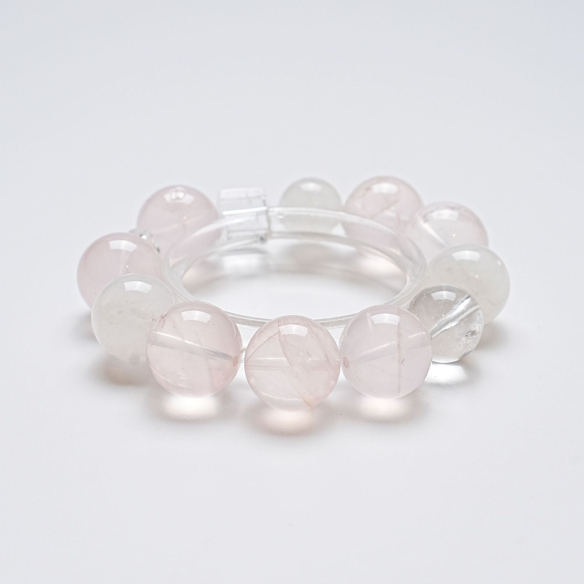 Natural High-Quality Ice Orange Pink Crystal Bracelet for Women Versatile White Phantom Bracelet
