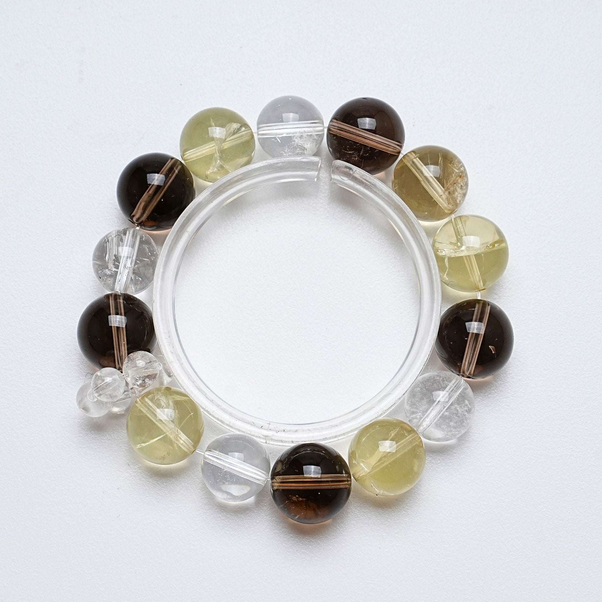 Natural Tea Crystal White Crystal Bracelet for Women Single Loop Versatile Lemon Crystal Bracelet
