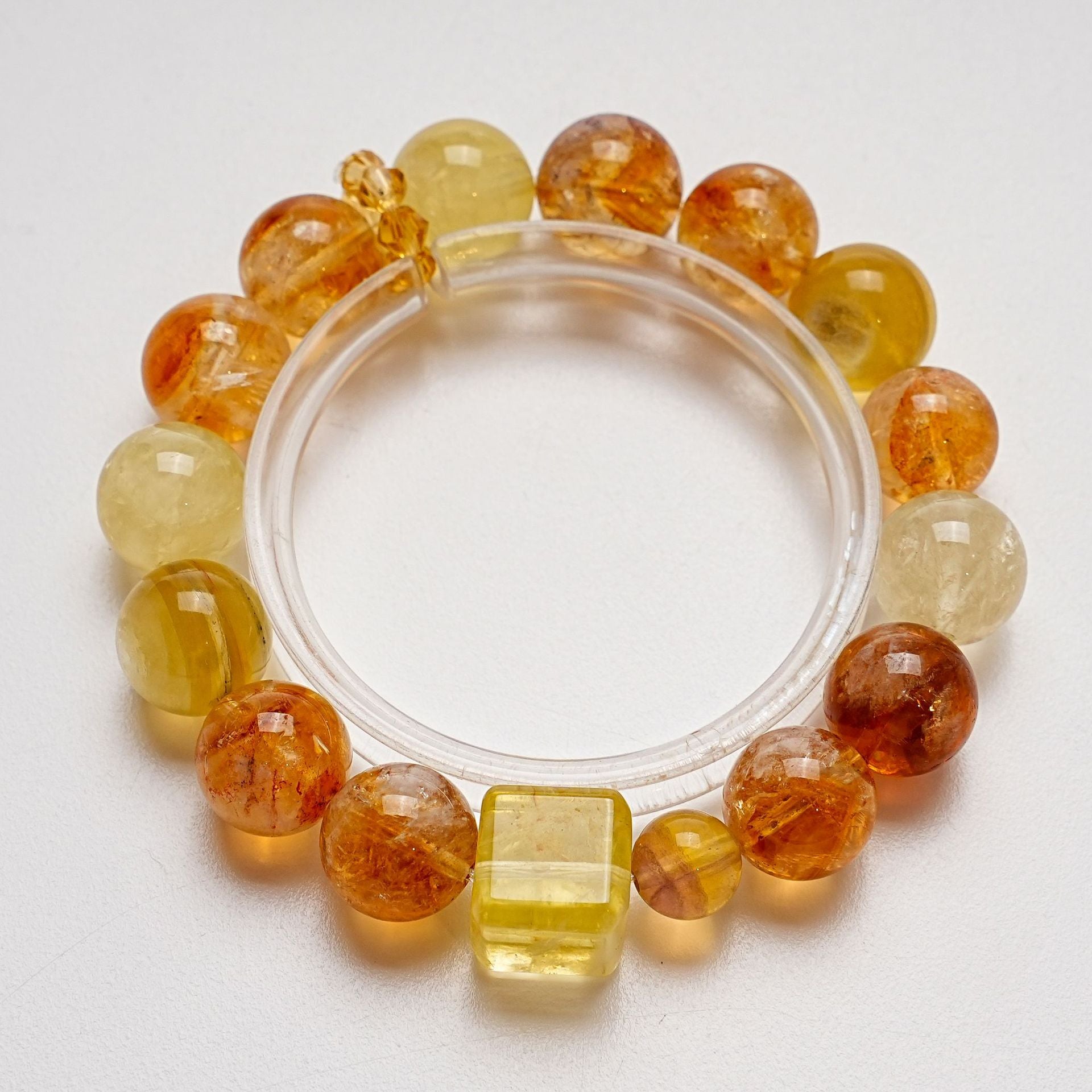Natural High-Quality Yellow Tower Crystal Bracelet for Women Gold Lepidolite Crystal Bracelet