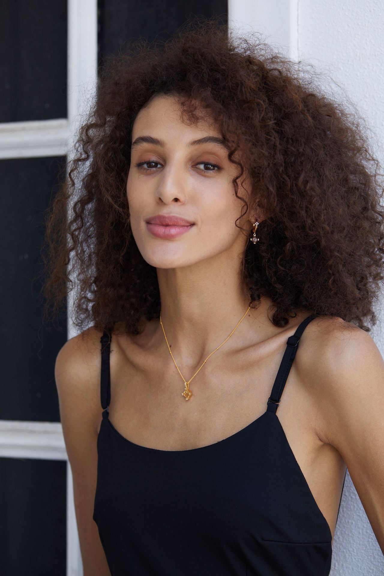 925Silver Tea Crystal Earrings French Elegant Hoop Electroplated18K Gold New Style Women's Niche High-Quality Earrings