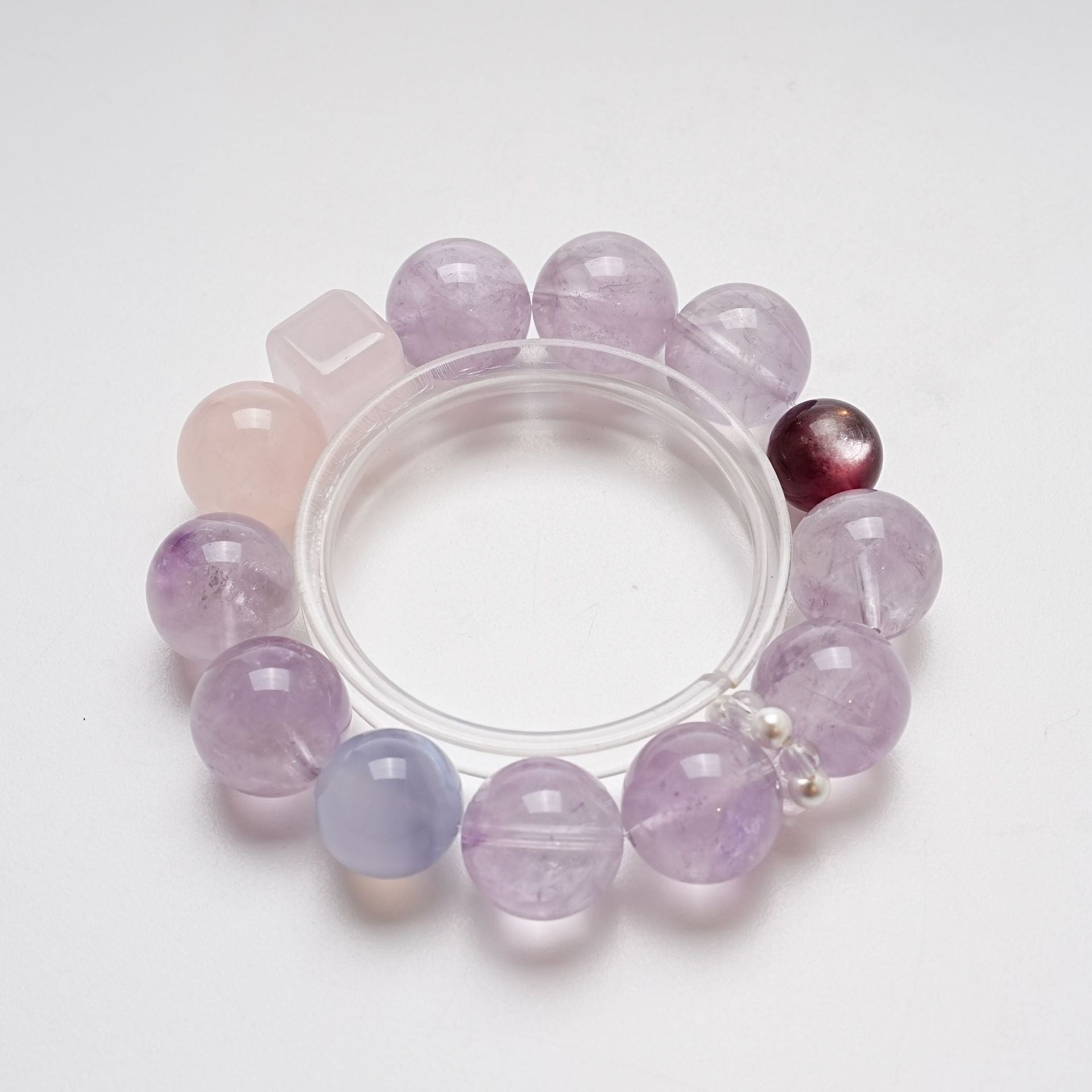 Natural Lavender Crystal Bracelet for Women Versatile Amethyst Lepidolite White Crystal Bracelet