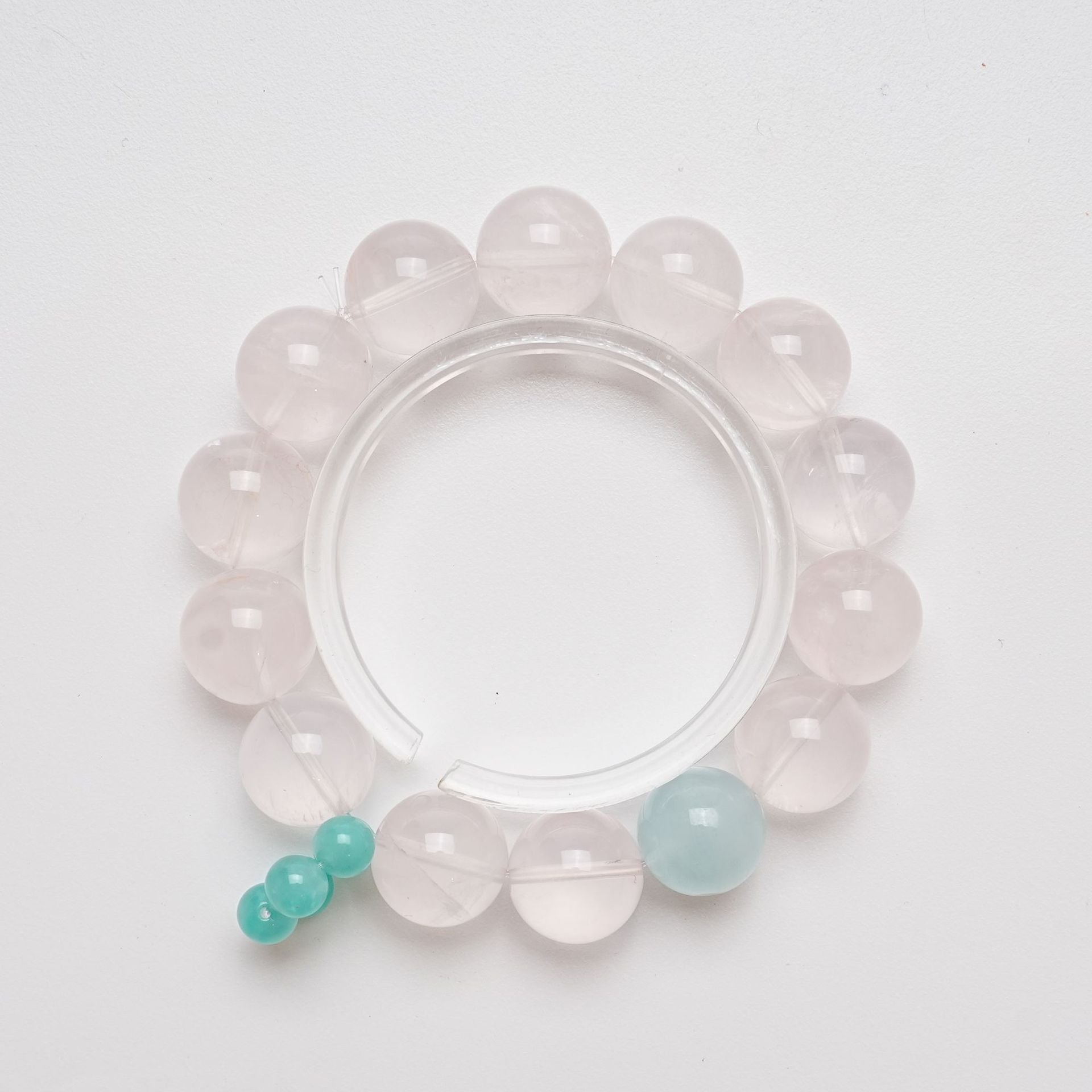 Natural Ice Orange Pink Crystal Bracelet for Women Versatile Aquamarine Amazonite Bracelet