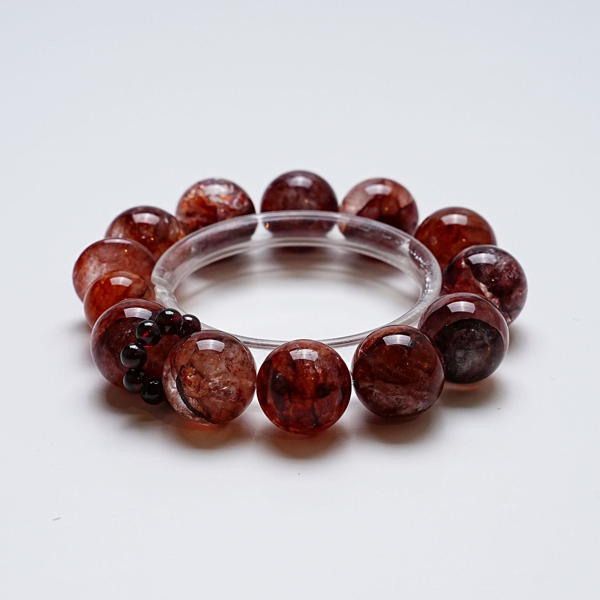 Natural Red Gum Flower Crystal Bracelet for Women Versatile Garnet Bracelet