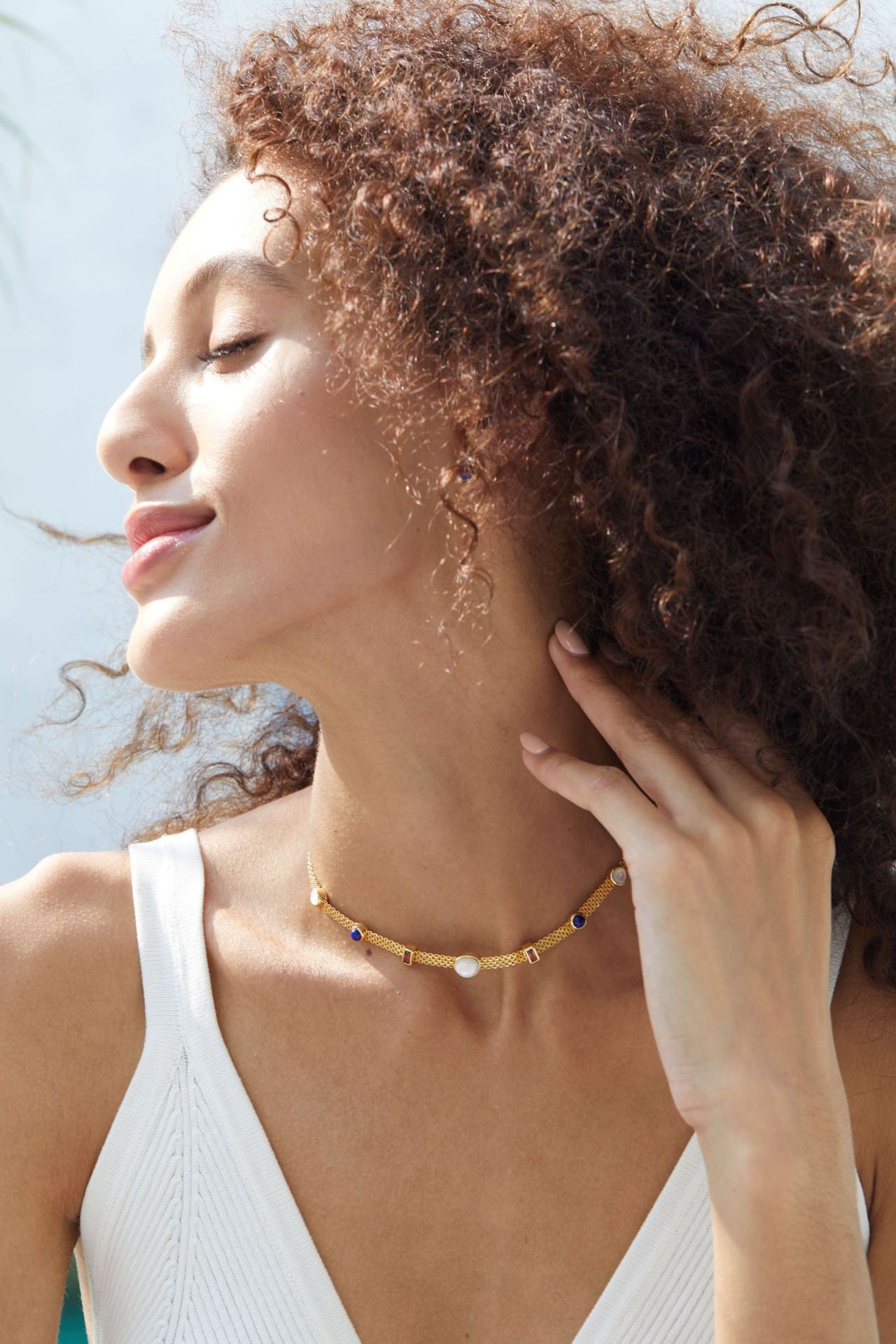 925Silver Multi-Treasure Necklace with Light Luxury Design and Heavy Craftsmanship INS Free and Easy Natural Stone Necklace Exquisite Silver Jewelry Niche Collarbone