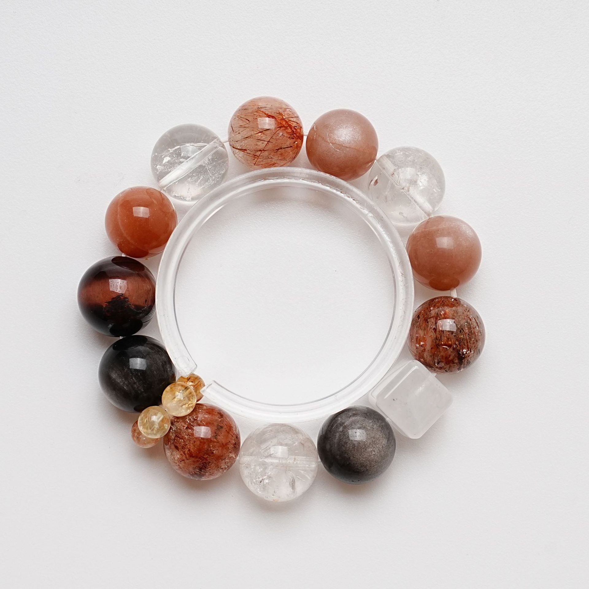 Natural Black Gold Super Seven Bracelet for Women Versatile White Crystal Orange Moonlight Bracelet