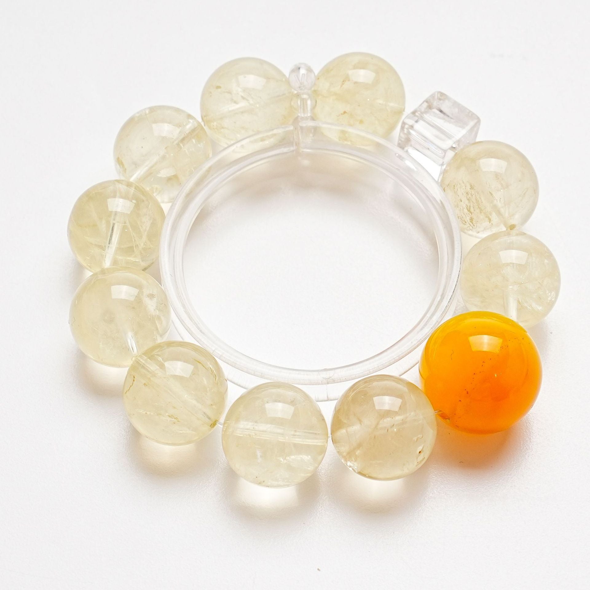 Natural White Crystal Crystal Bracelet Women's Lemon Crystal Yellow Agate High-end Bracelet