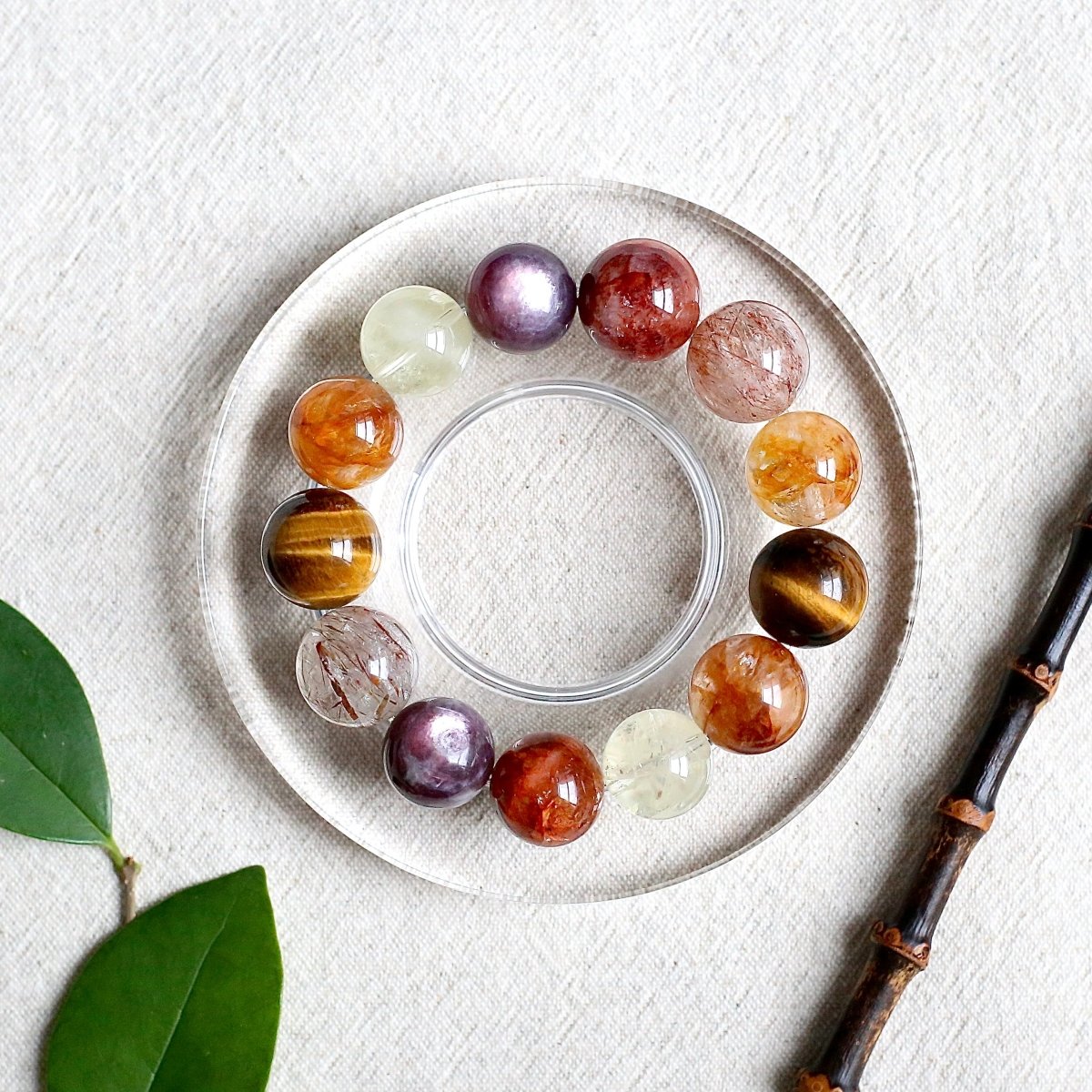 Tiger’s Eye and Citrine crystal bracelet for confidence and abundance, natural healing energy jewelry