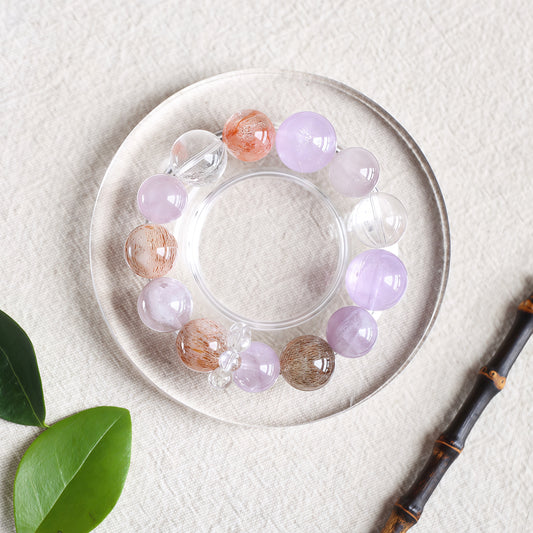 Lavender Quartz & Super Seven Bracelet — Intuition & Protection