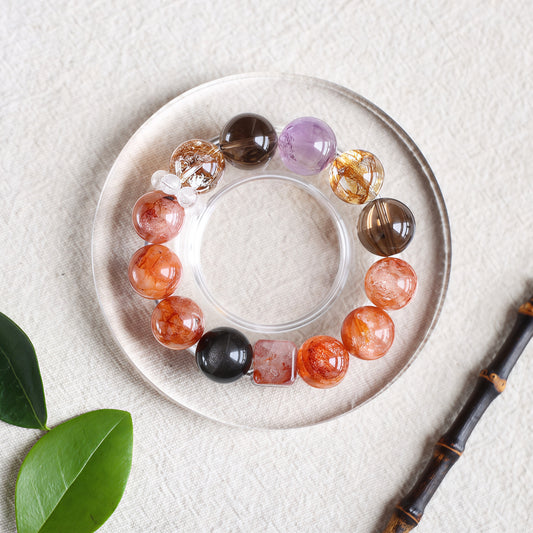 Silver Obsidian & Lavender Quartz Bracelet — Strength & abundance