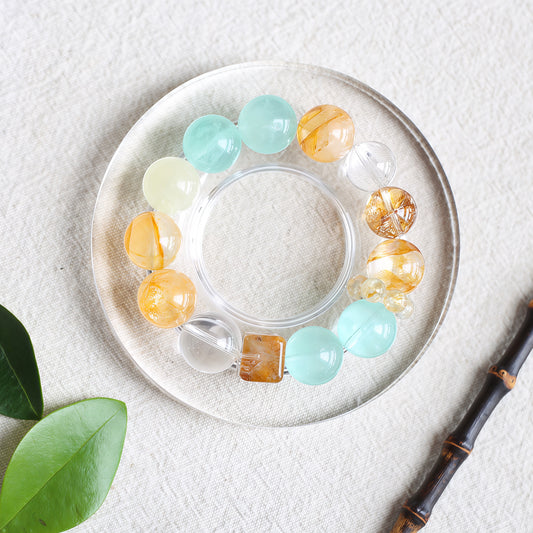 Green Fluorite & Citrine Bracelet — Clarity & Abundance