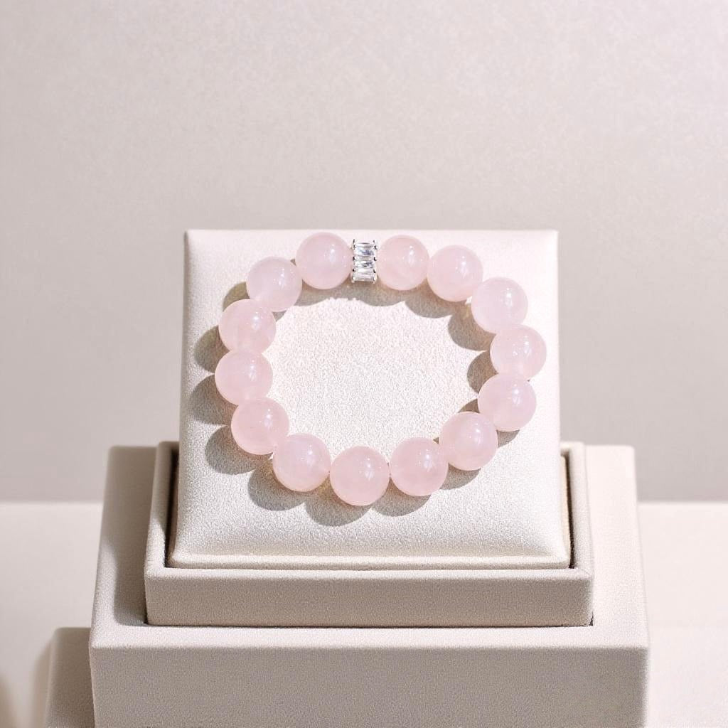 Rose Quartz natural crystal bracelet for love and self-care