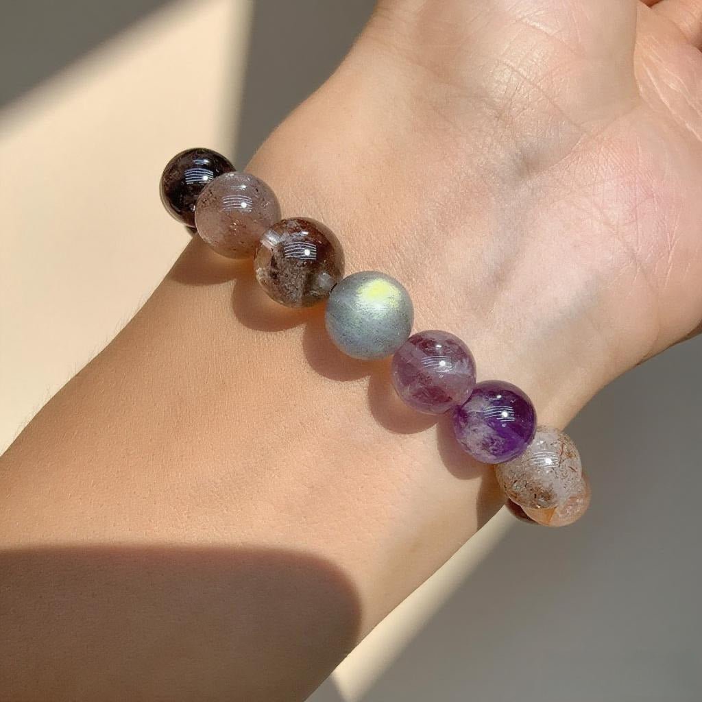 Amethyst & Obsidian Bracelet – Natural Crystal Jewelry for Calm and Protection