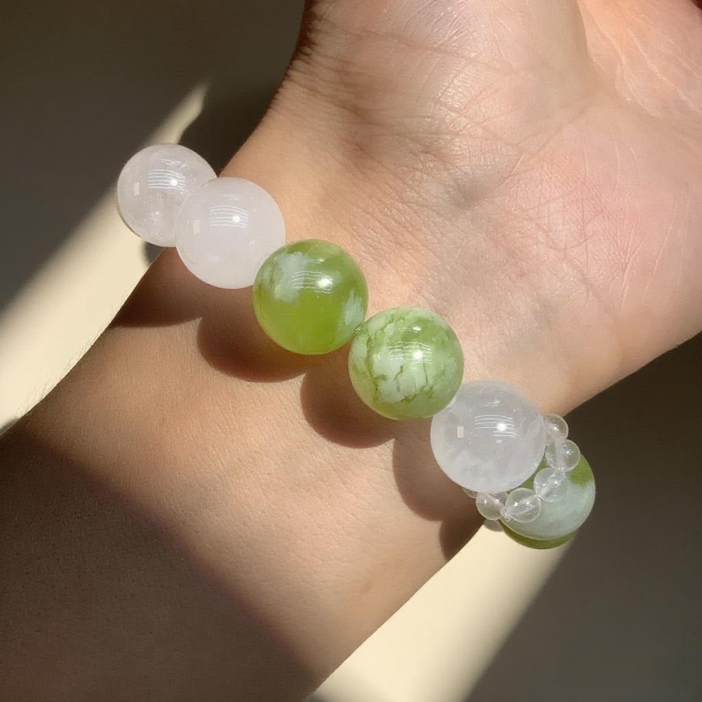 Jade & Lemon Quartz Bracelet – Natural Crystal Jewelry for Balance and Renewal