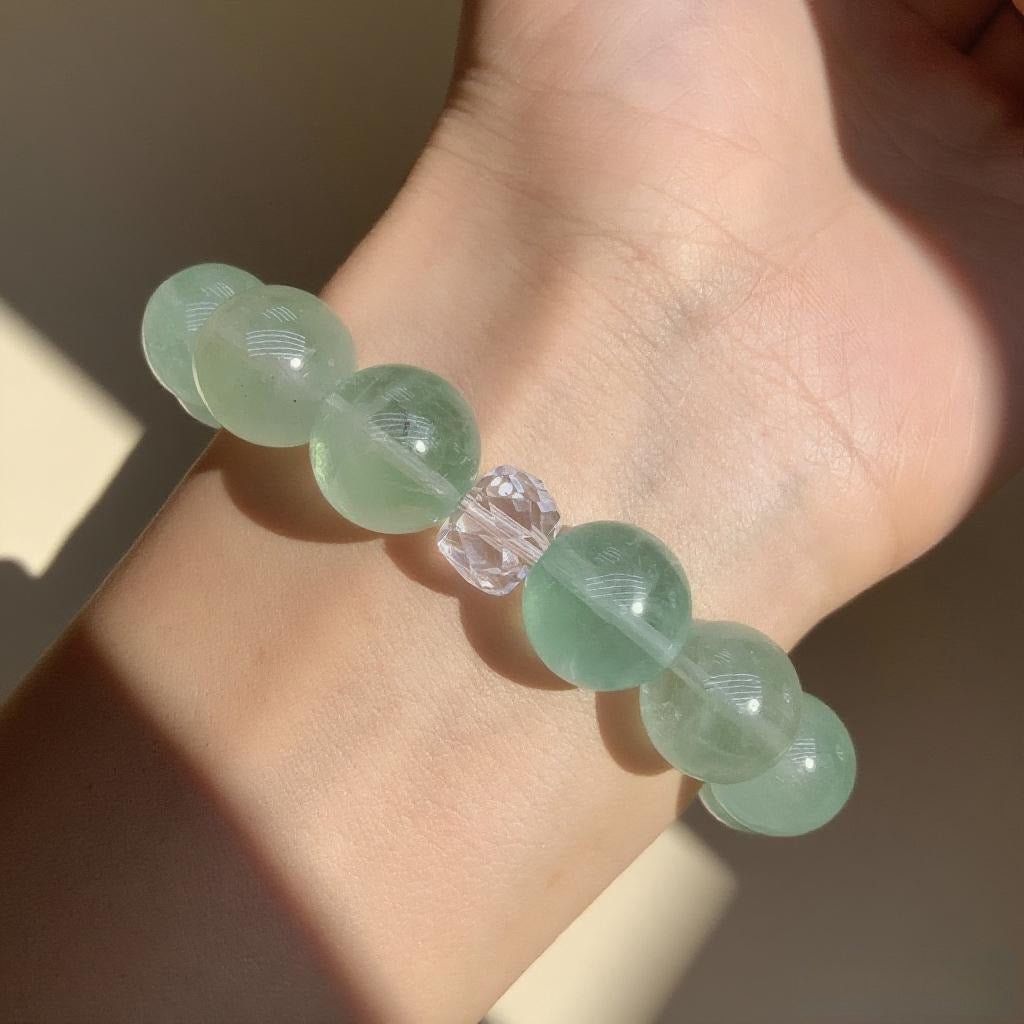 Green Fluorite & Rose Quartz Bracelet – Harmonizing Healing Crystals
