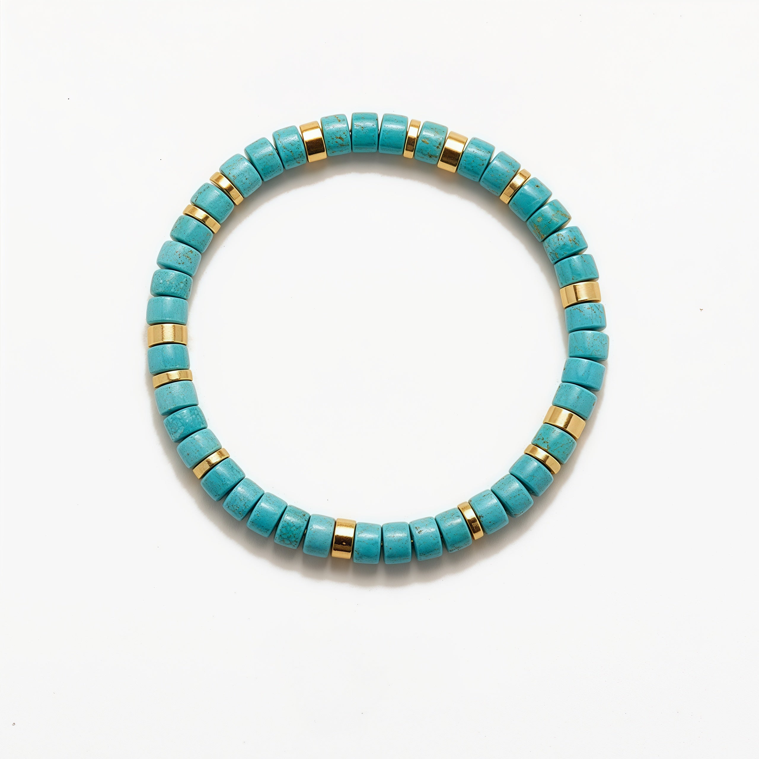 Tibetan Style Natural Green Turquoise Bracelet Direct Cut Tablet Instant Return Original Beads Da Neng Same Style Stackable