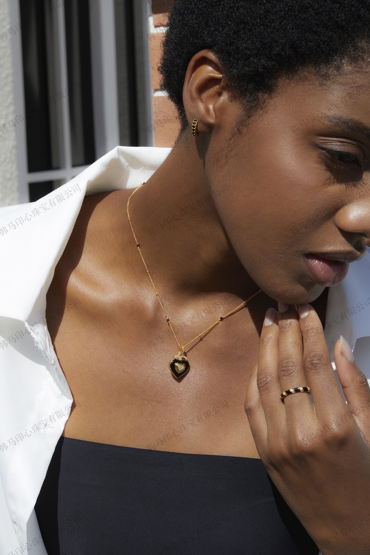 Minimalist Style Yellow and Black Color Block Hoop Earrings Fashion Simple Exquisite Earrings Niche ins Versatile and Delicate Silver Jewelry