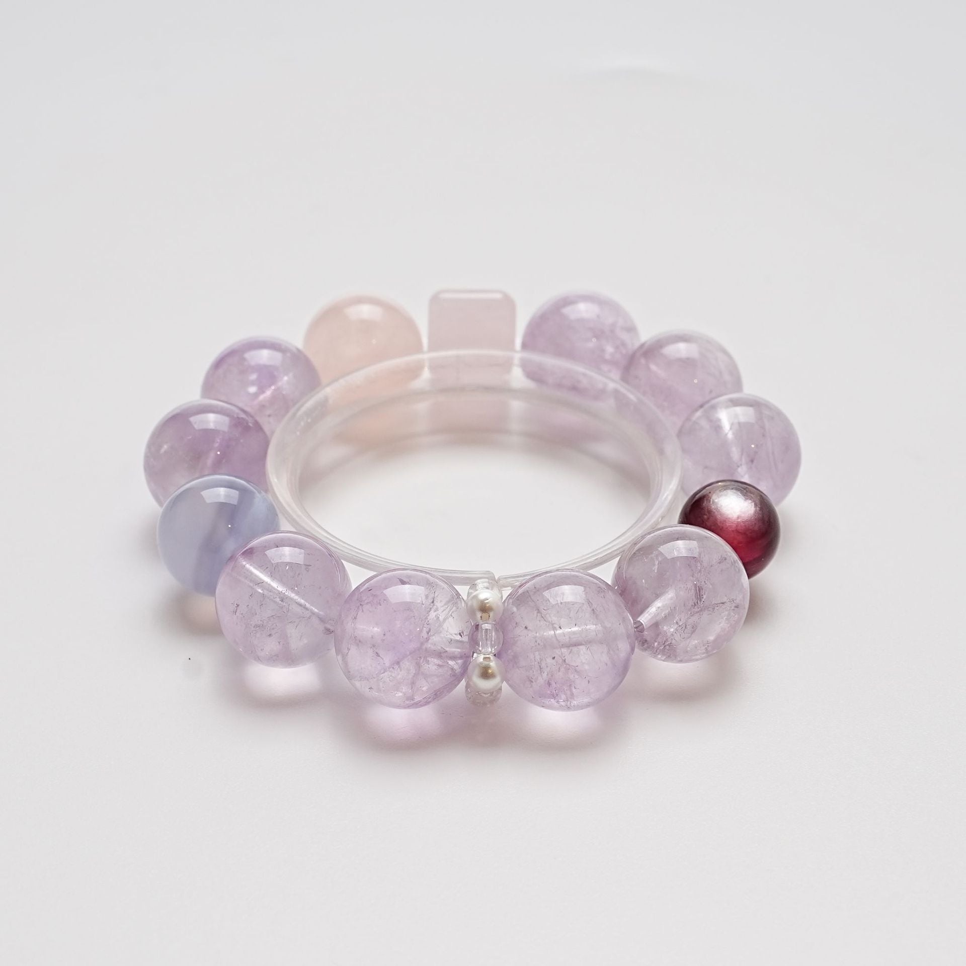 Natural Lavender Crystal Bracelet for Women Versatile Amethyst Lepidolite White Crystal Bracelet