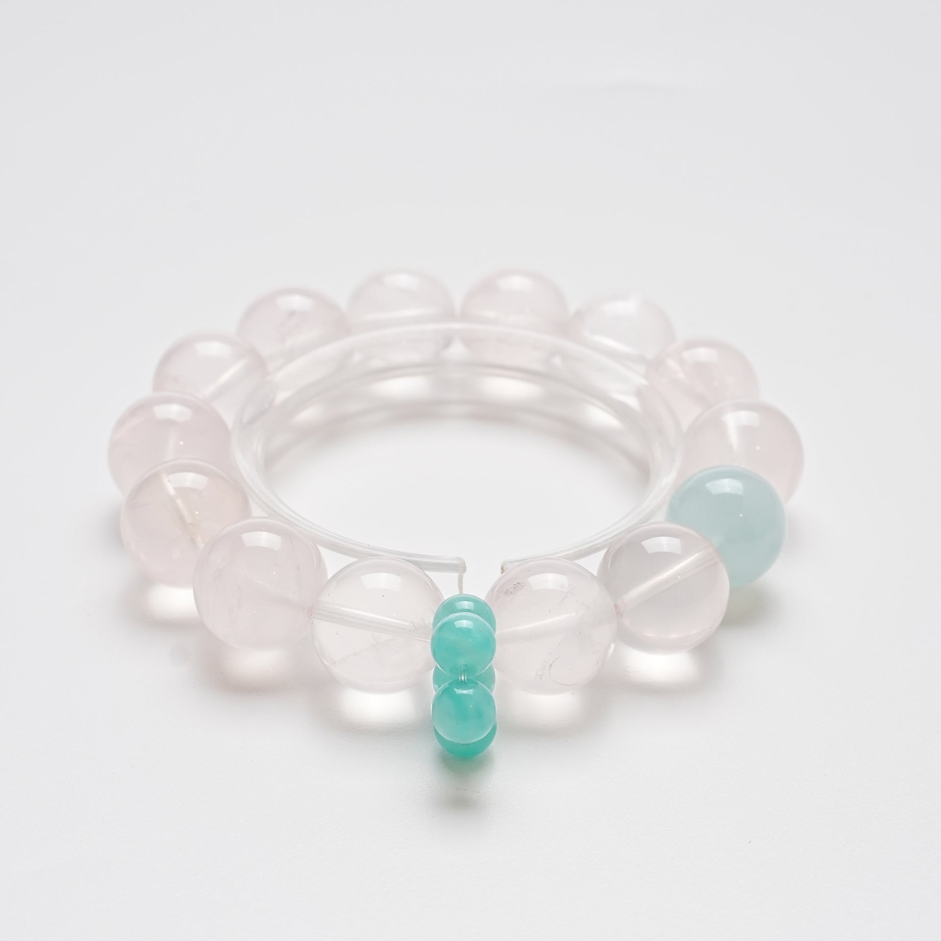 Natural Ice Orange Pink Crystal Bracelet for Women Versatile Aquamarine Amazonite Bracelet