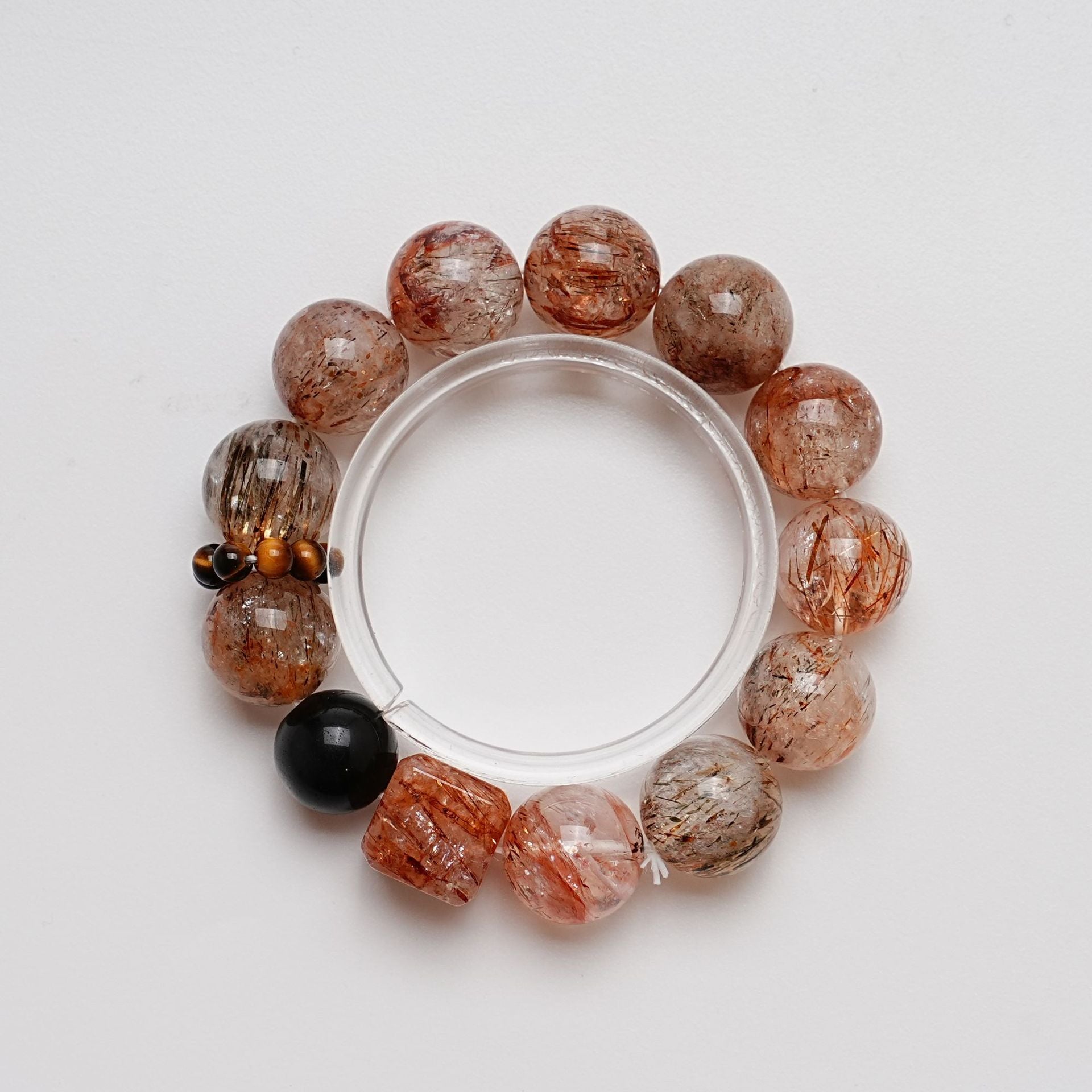 Natural Black Gold Super Seven Crystal Bracelet for Women Versatile Silver Obsidian Yellow Eye Tiger Bracelet