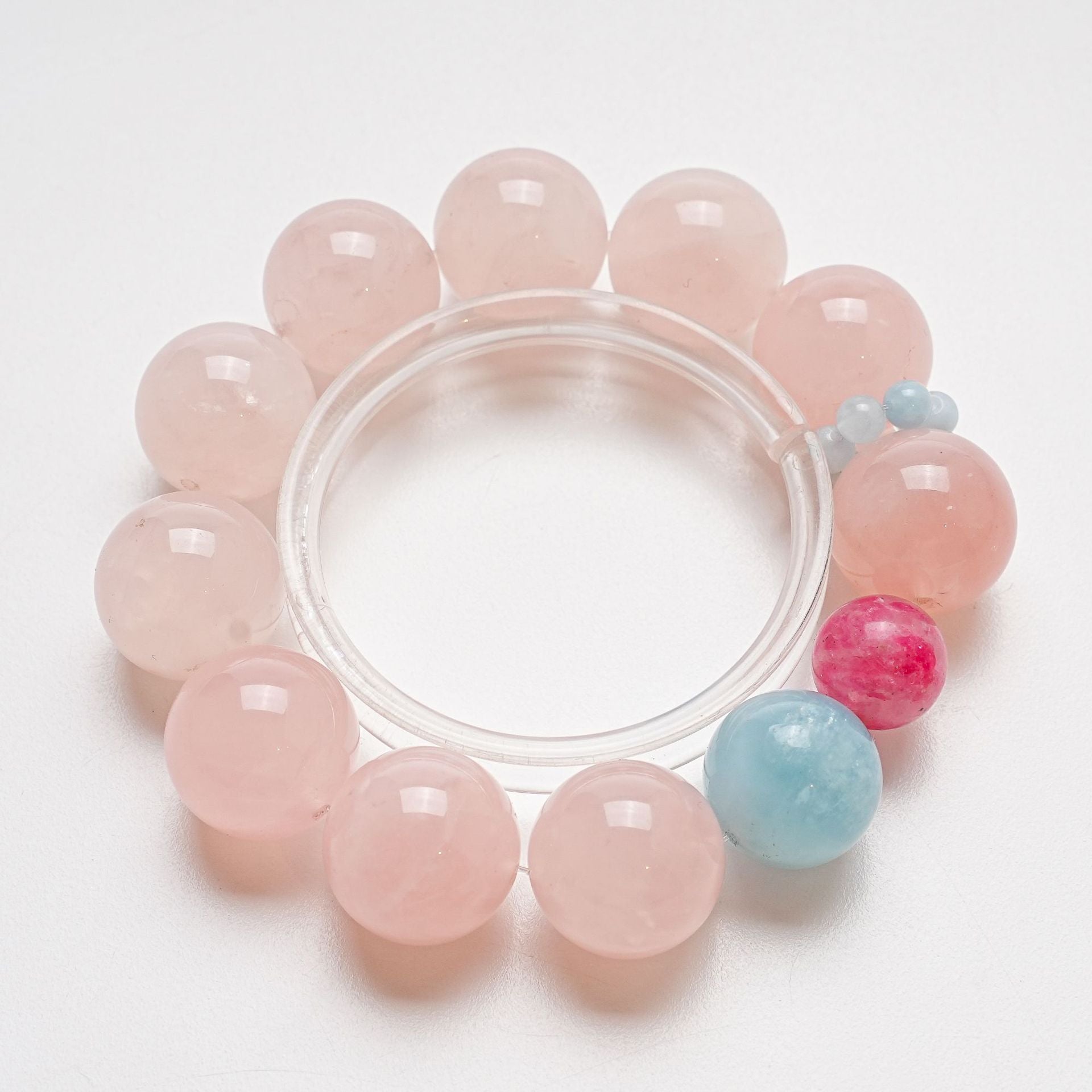 Natural Horse Pink Crystal Bracelet for Women Versatile Aquamarine Bracelet
