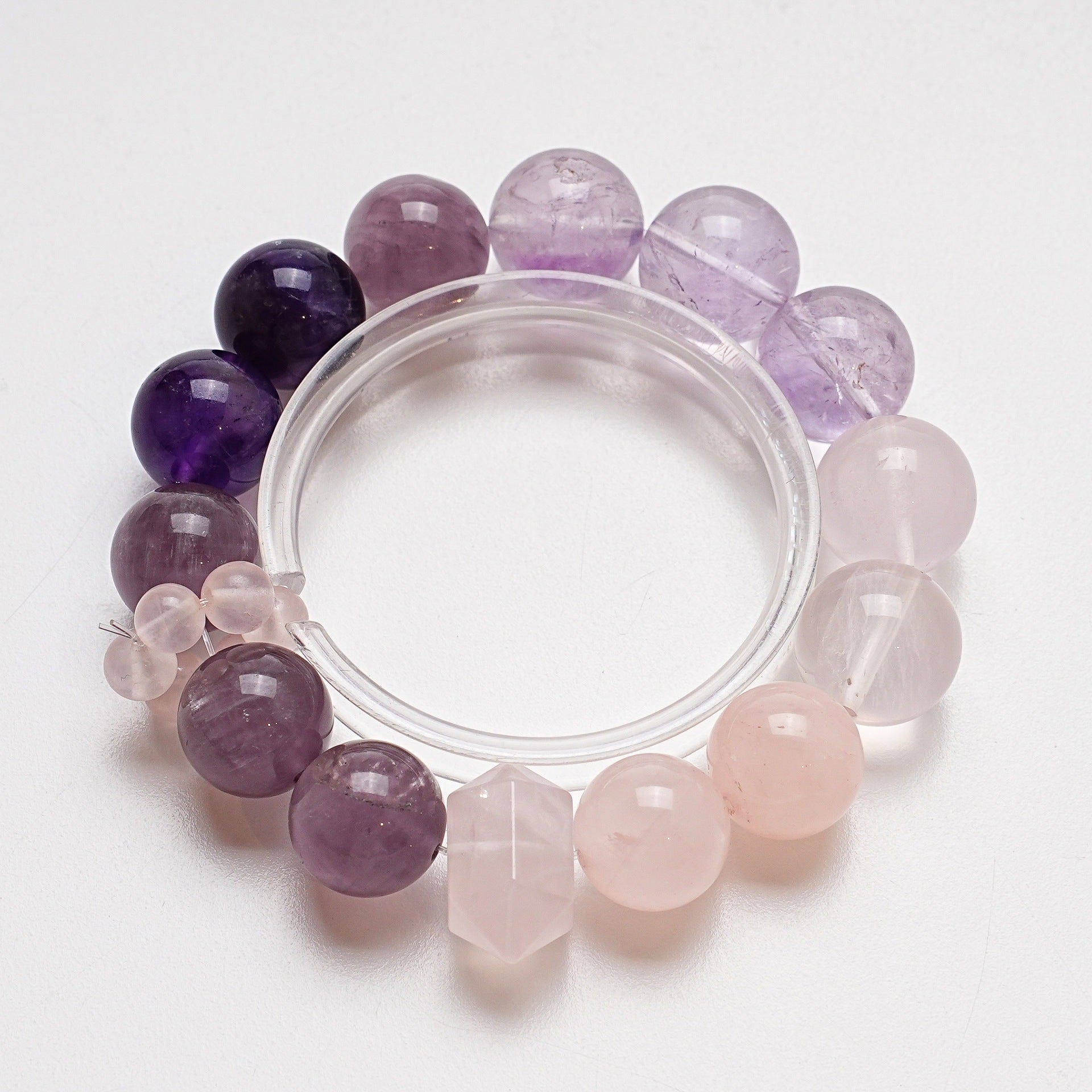 Lavender Amethyst & Ice Orange Quartz Bracelet — Soft Energy and Harmony