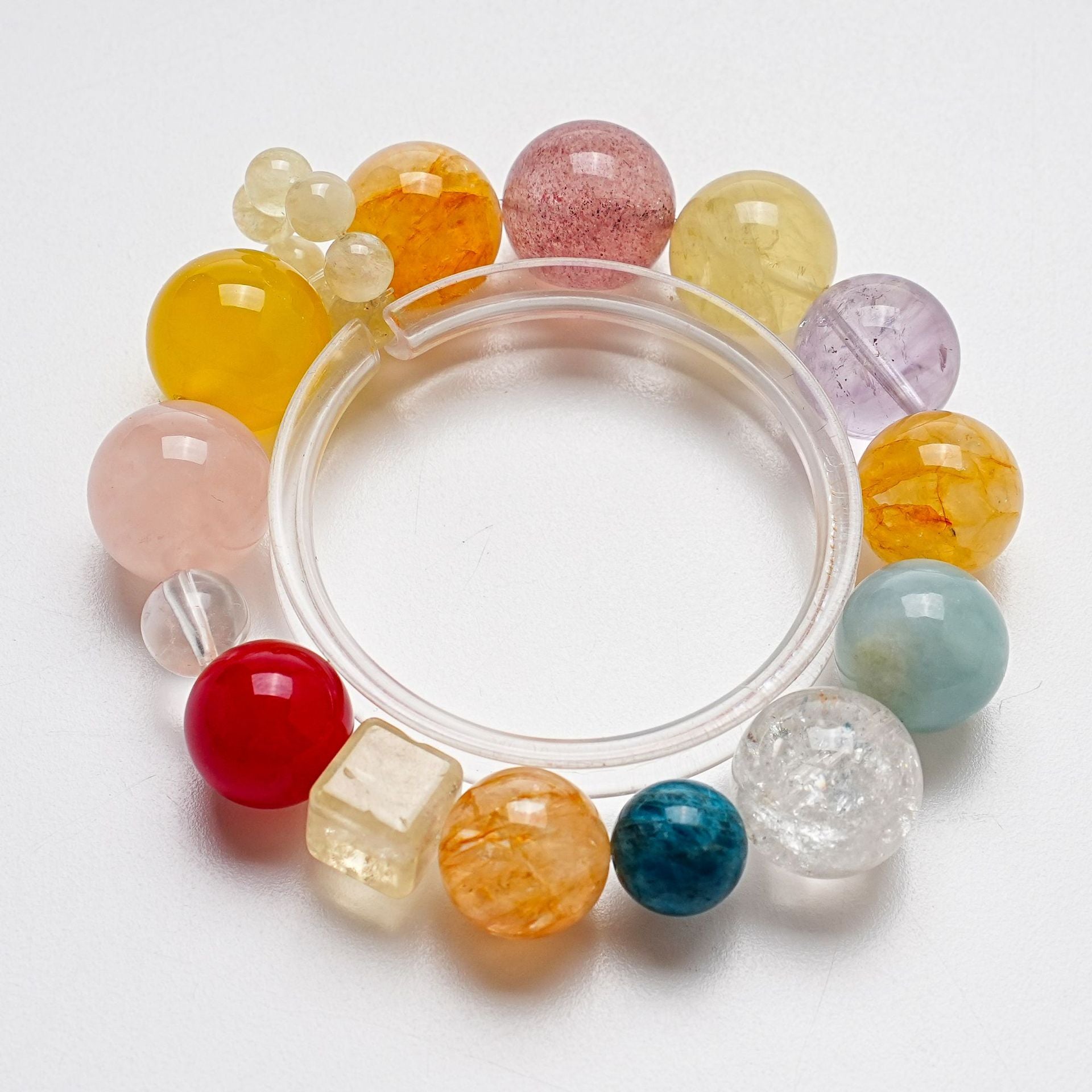 Natural Lavender White Crystal Bracelet for Women Fashionable Gum Flower Horse Pink Bracelet