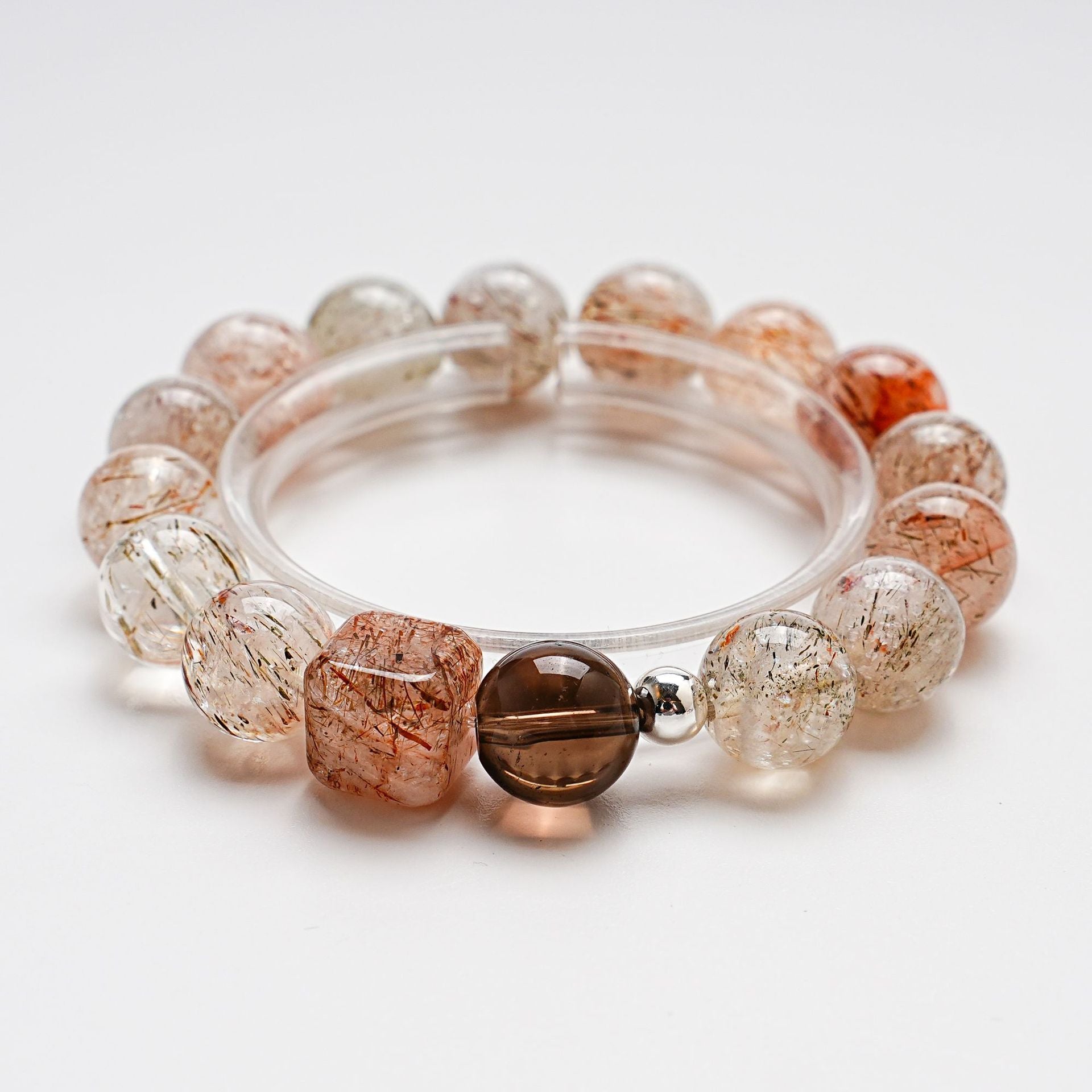 Natural Black Gold Super Seven Crystal Bracelet for Women Tea Crystal Fashionable Light Luxury Bracelet