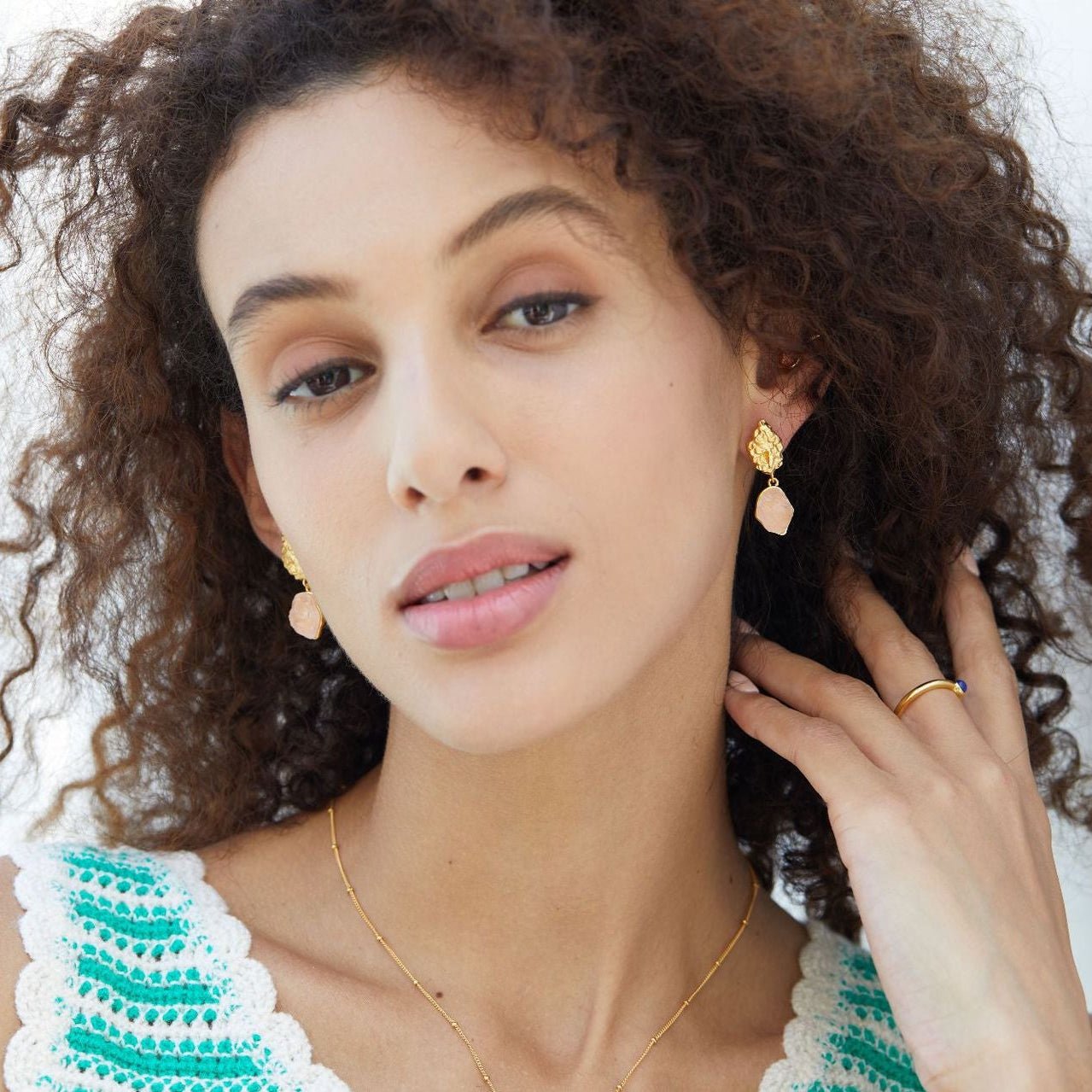 Factory Direct Sales925Silver Powder Crystal Earrings Exquisite Vintage Style Light Luxury French Style Niche Design Earrings Female