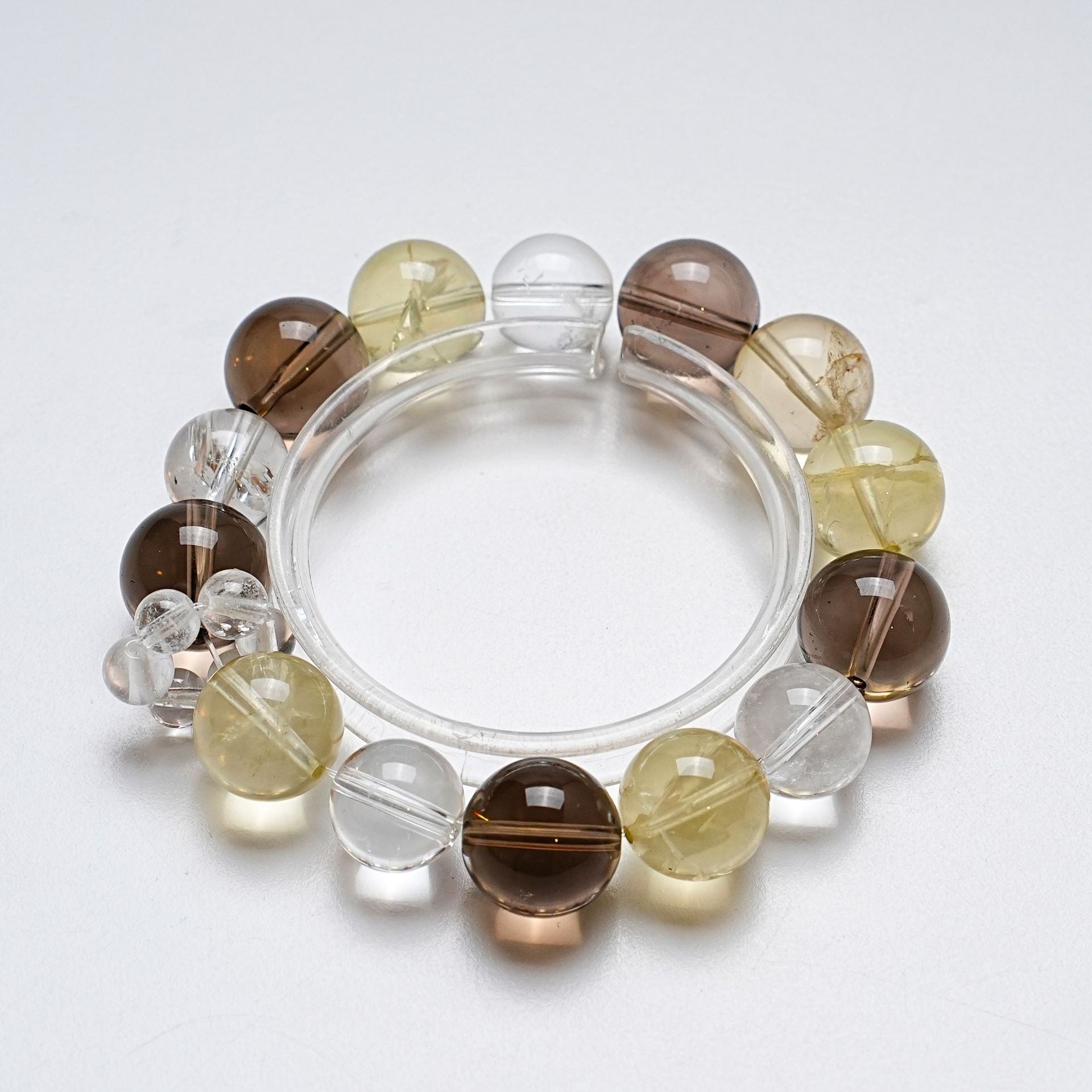 Natural Tea Crystal White Crystal Bracelet for Women Single Loop Versatile Lemon Crystal Bracelet