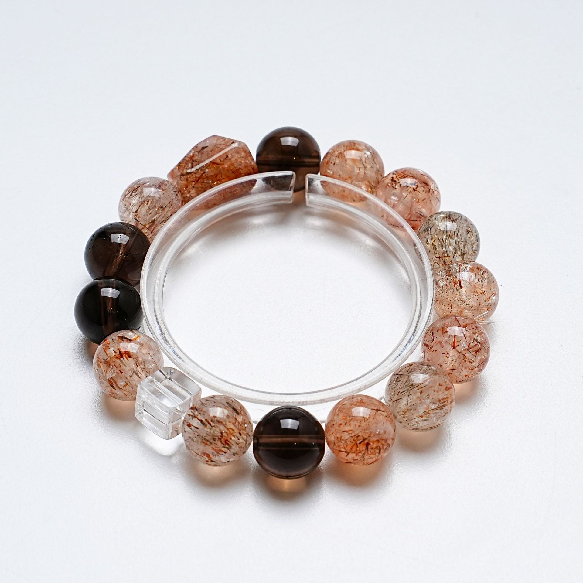 Natural Black Gold Super Seven Crystal Bracelet for Women Versatile High-Grade Tea Crystal Bracelet