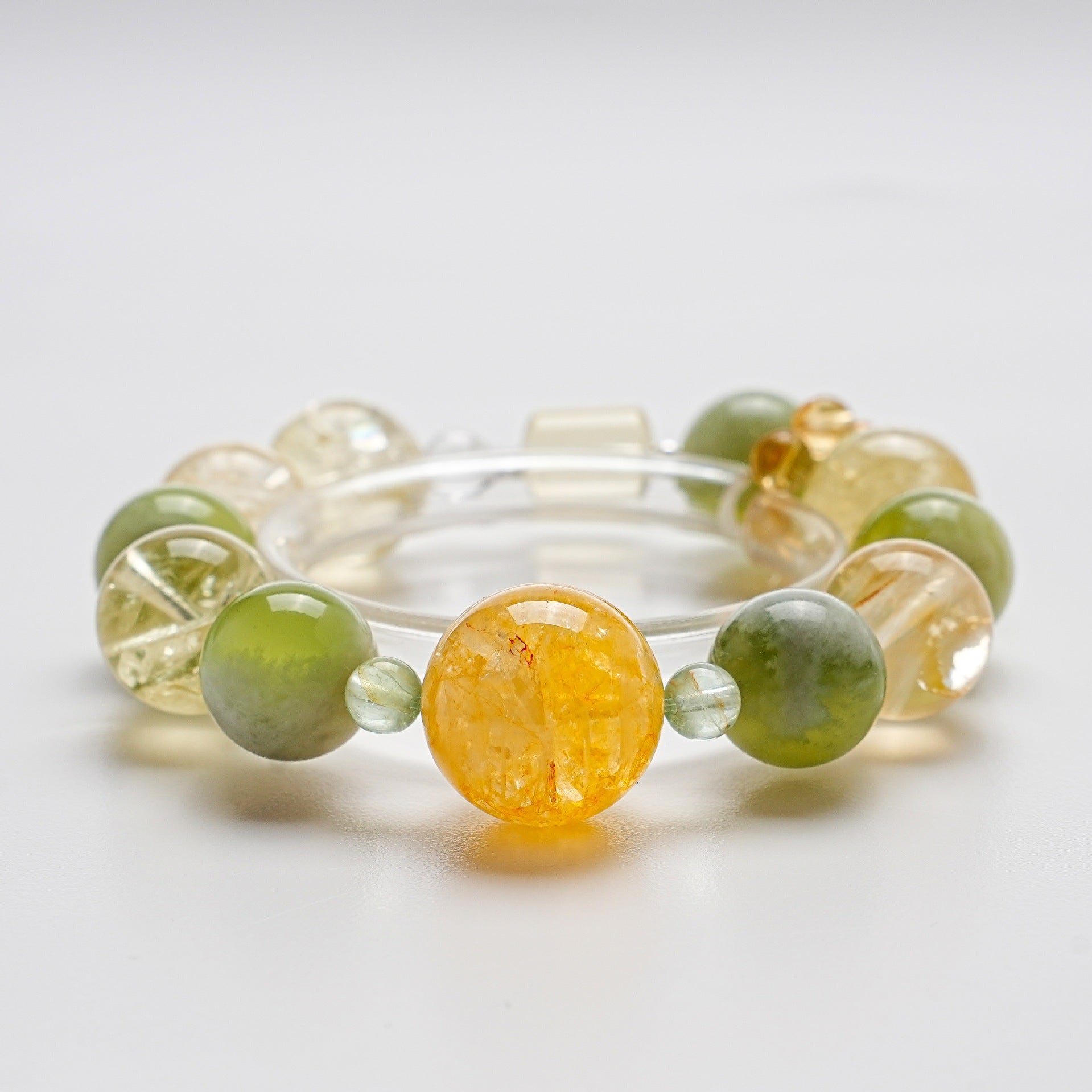 Natural Yellow Tower Crystal Bracelet for Women Yellow Gum Flower Green Milk Cap Green Fluorite White Water Lemon Crystal Bracelet