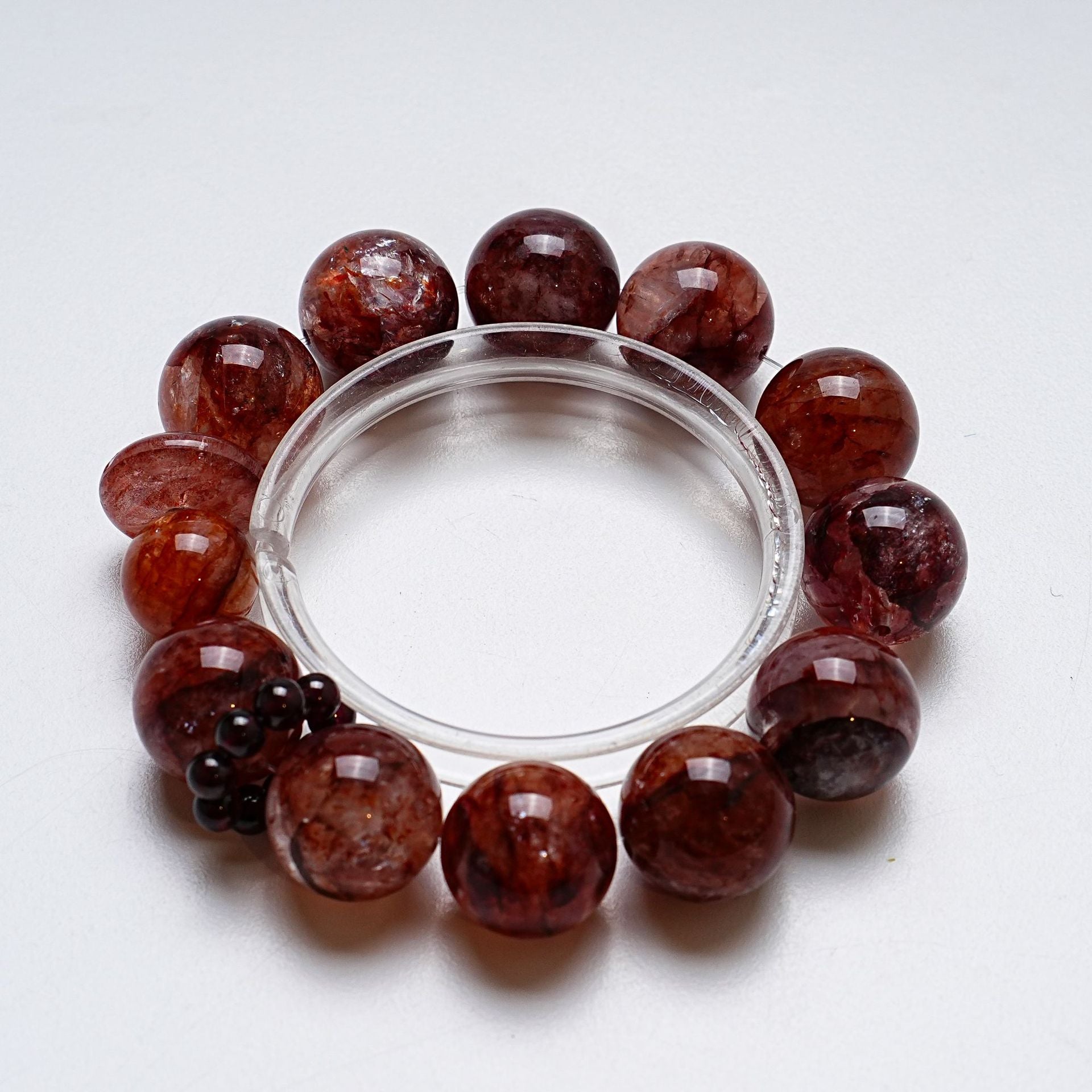 Natural Red Gum Flower Crystal Bracelet for Women Versatile Garnet Bracelet